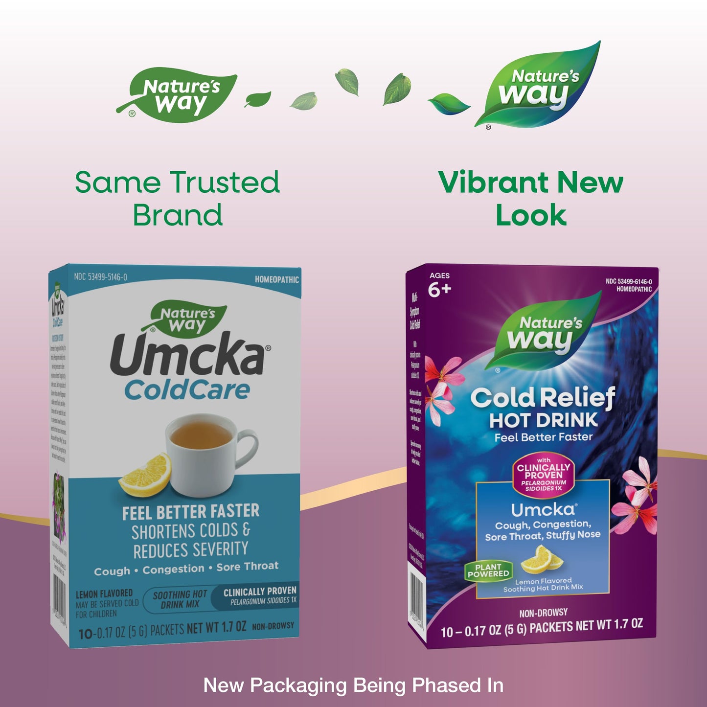 Nature's Way Umcka ColdCare Soothing Hot Drink - Homeopathic – With Pelargonium sidoides 1X- Helps Shorten Duration of Colds - Soothing Lemon Flavored - Suitable for Ages 6+ - 10 Packets