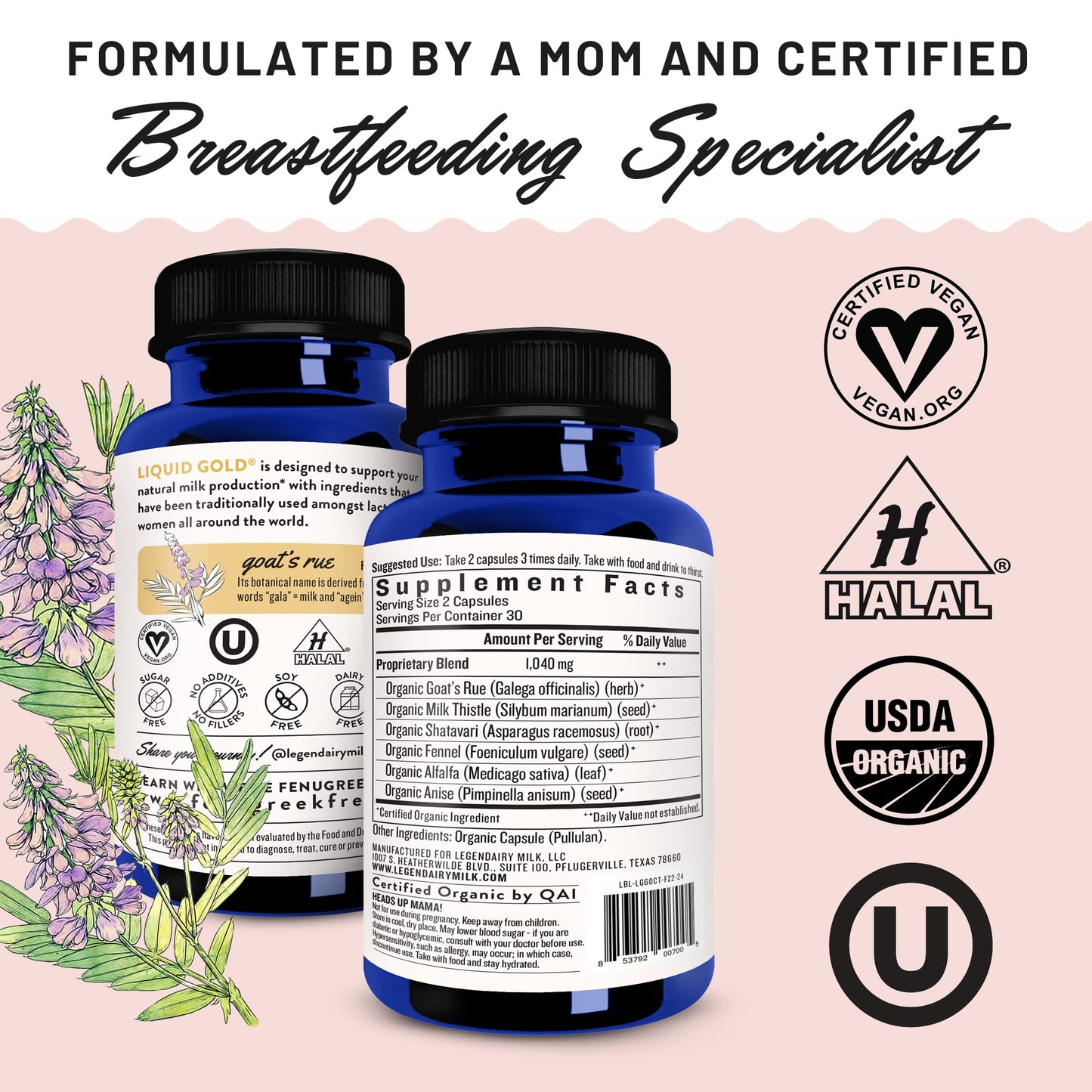 Legendairy Milk Liquid + Cash Cow, Lactation Supplement for Milk Supply Increase and Enhance Prolactin Release - Lactation Support for Breast Milk Production