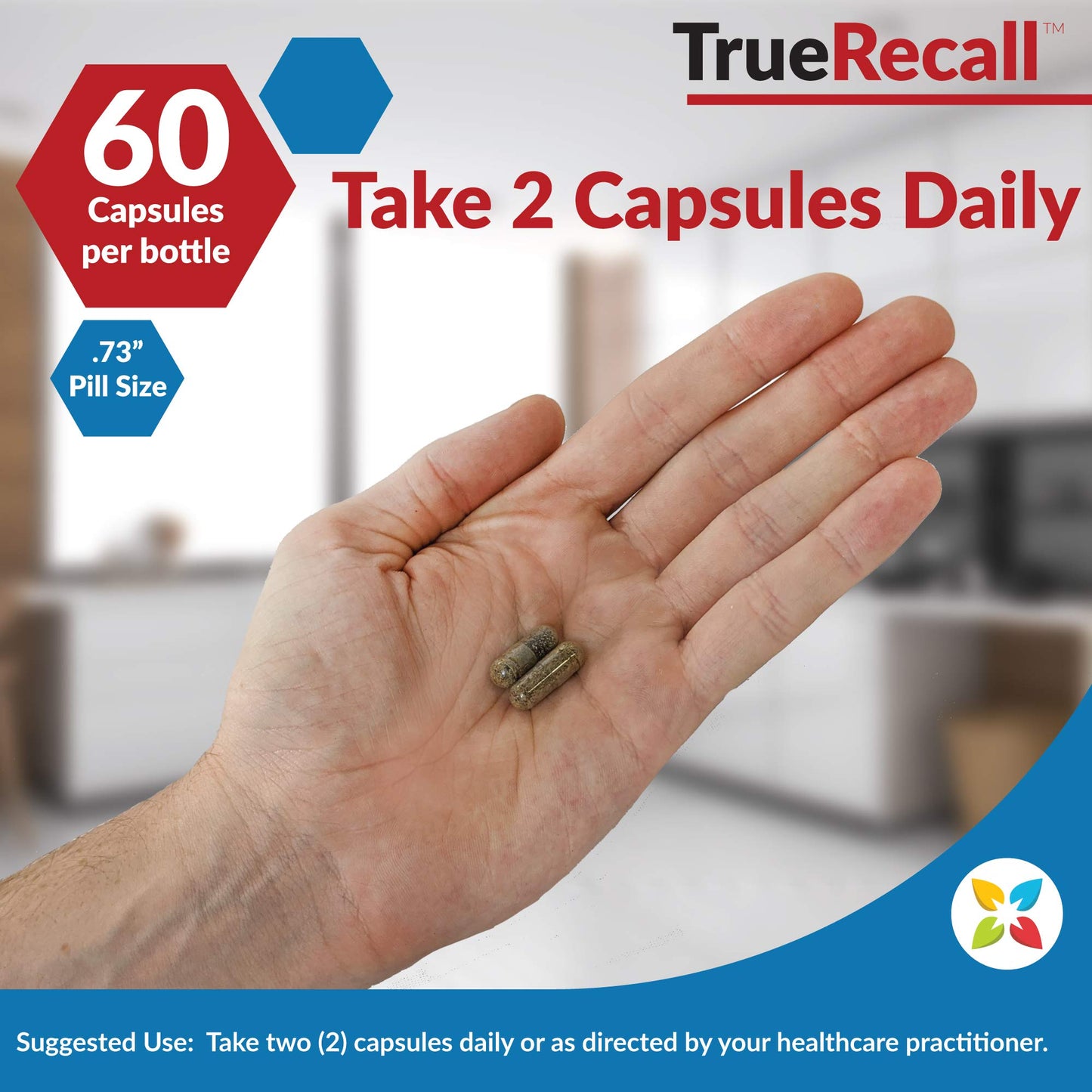 NatureCity True-Recall Memory Support & Brain Booster Supplement (60 Capsules) Brain Supplements for Memory and Focus - Non-GMO, Gluten Free, Vegan Friendly and BPA Free