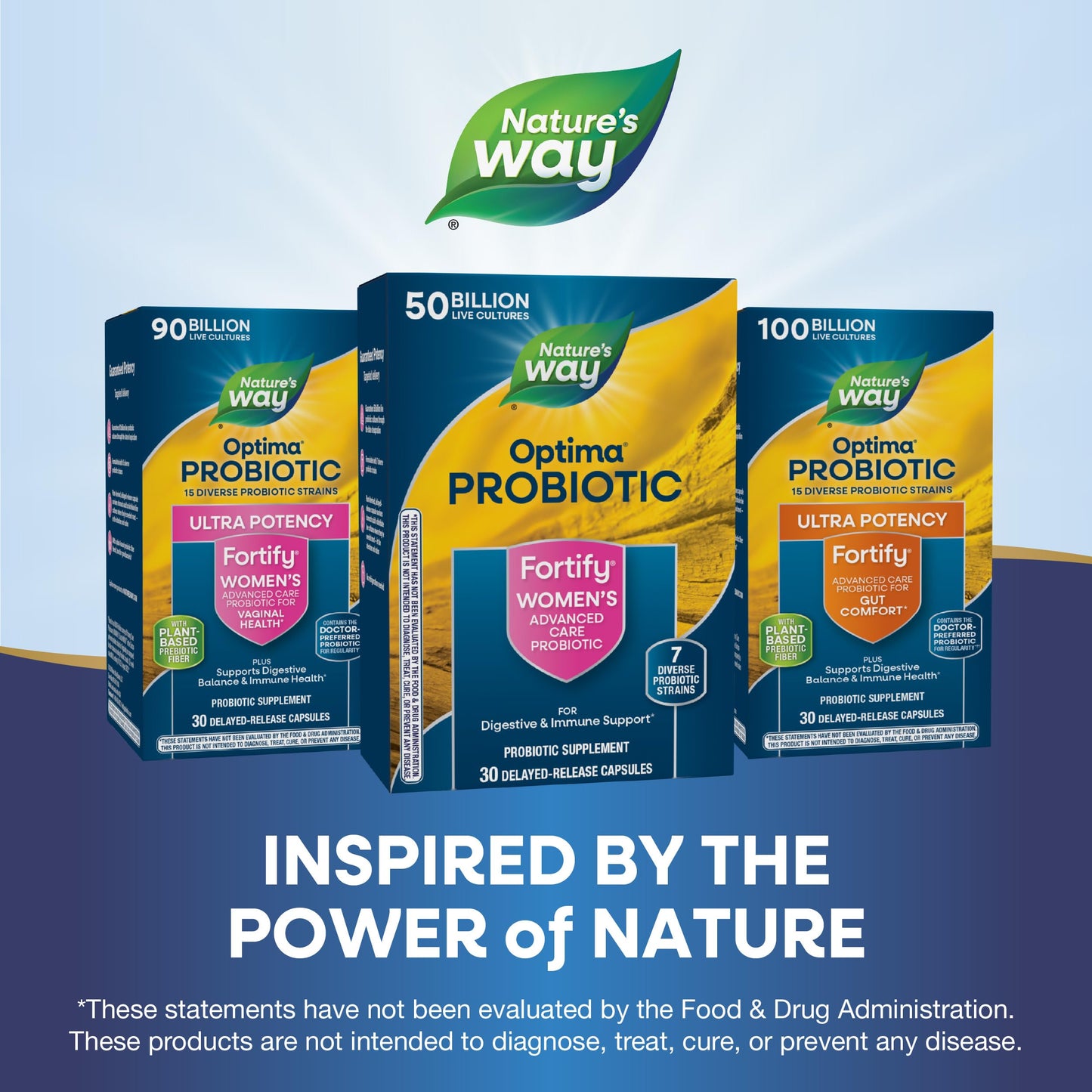 Nature's Way Fortify Optima Probiotic for Women, 50 Billion Live Cultures, 7 Strains, Supports Digestive and Immune Health*, 30 Capsules (Packaging May Vary)