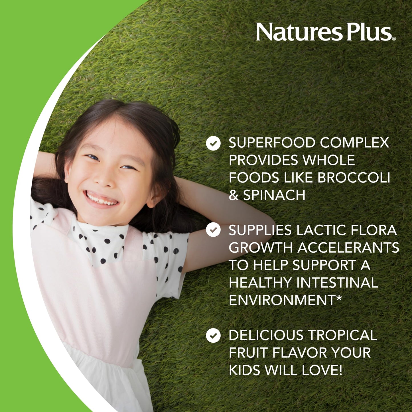 Natures Plus Animal Parade KidGreenz, Tropical Fruit Flavor - 90 Animal-Shaped, Chewable Tablets - Pack of 2 - with Broccoli & Spinach - Vegetarian, Gluten Free - 180 Total Servings