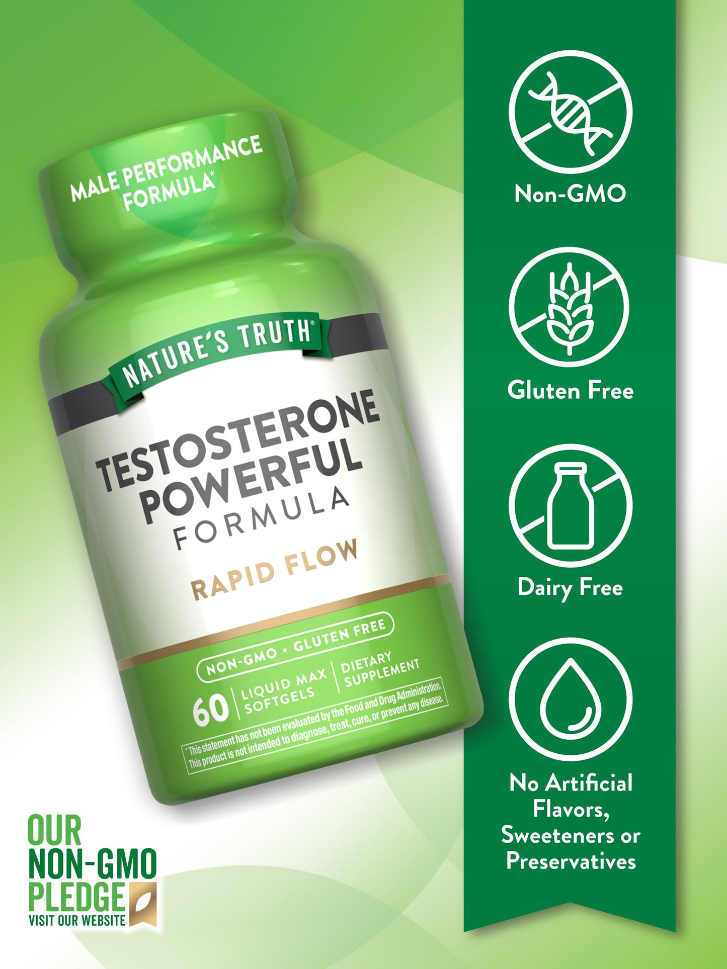 Nature's Truth Testosterone Supplement for Men | with Ashwagandha, Tongkat Ali, and Tribulus Terrestris | 60 Softgels | Non-GMO & Gluten Free Formula