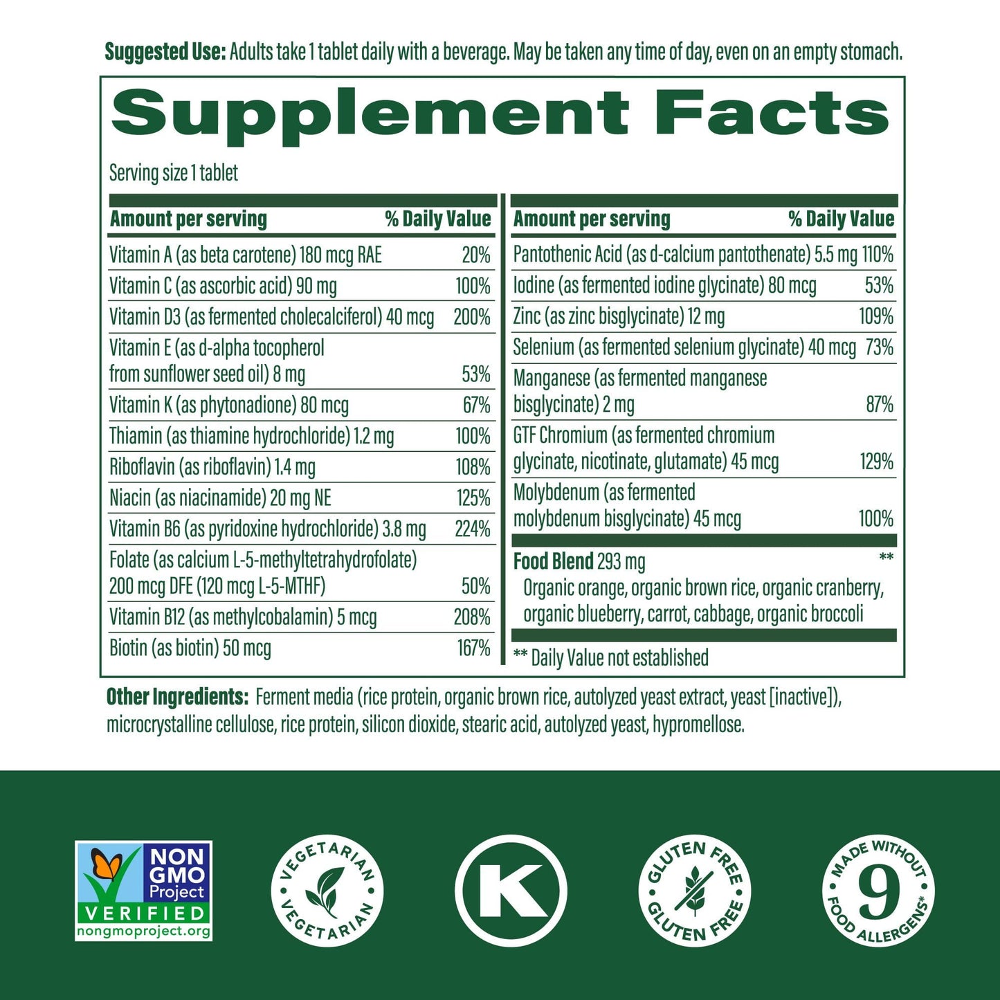 MegaFood Men's 55+ One Daily - Multivitamin for Men with Vitamin B12, C, D & Zinc - Optimal Aging & Immune Support Supplement - Vegetarian - Made Without 9 Food Allergens - 90 Tabs