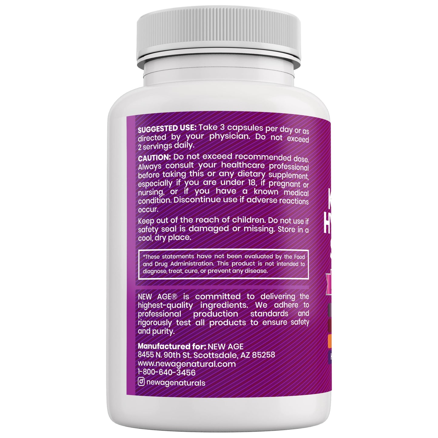 NEW AGE Collagen Pills Biotin Keratin Saw Palmetto Hyaluronic Acid - Hair Skin and Nails Vitamins and DHT Blocker with Vitamin E Folic Acid Pumpkin Seed MSM- 90 Count