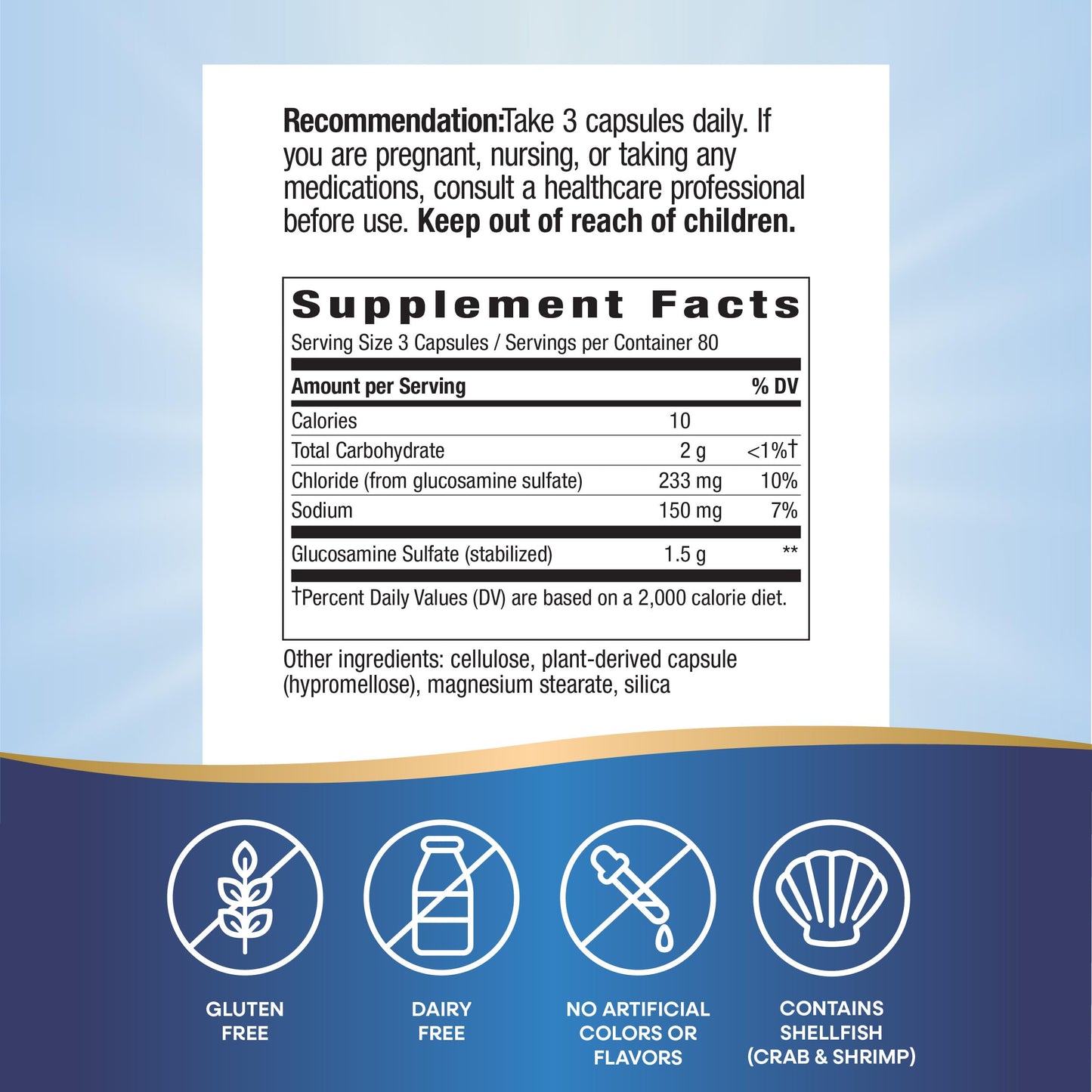 Nature's Way GS-500 Glucosamine Sulfate, Joint Health Support Supplement*, 240 Capsules