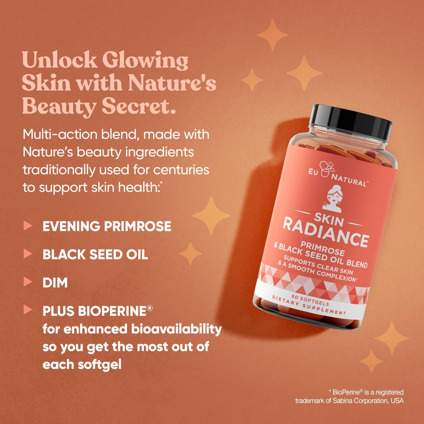 Radiance Flawless Skin & Complexion – Hormonal Acne, Skin Care – Support Your Natural Beauty Building Blocks – Cold Pressed Acne Pills, Evening Primrose Oil, Black Seed Oil, & DIM – 60 Liquid Softgels