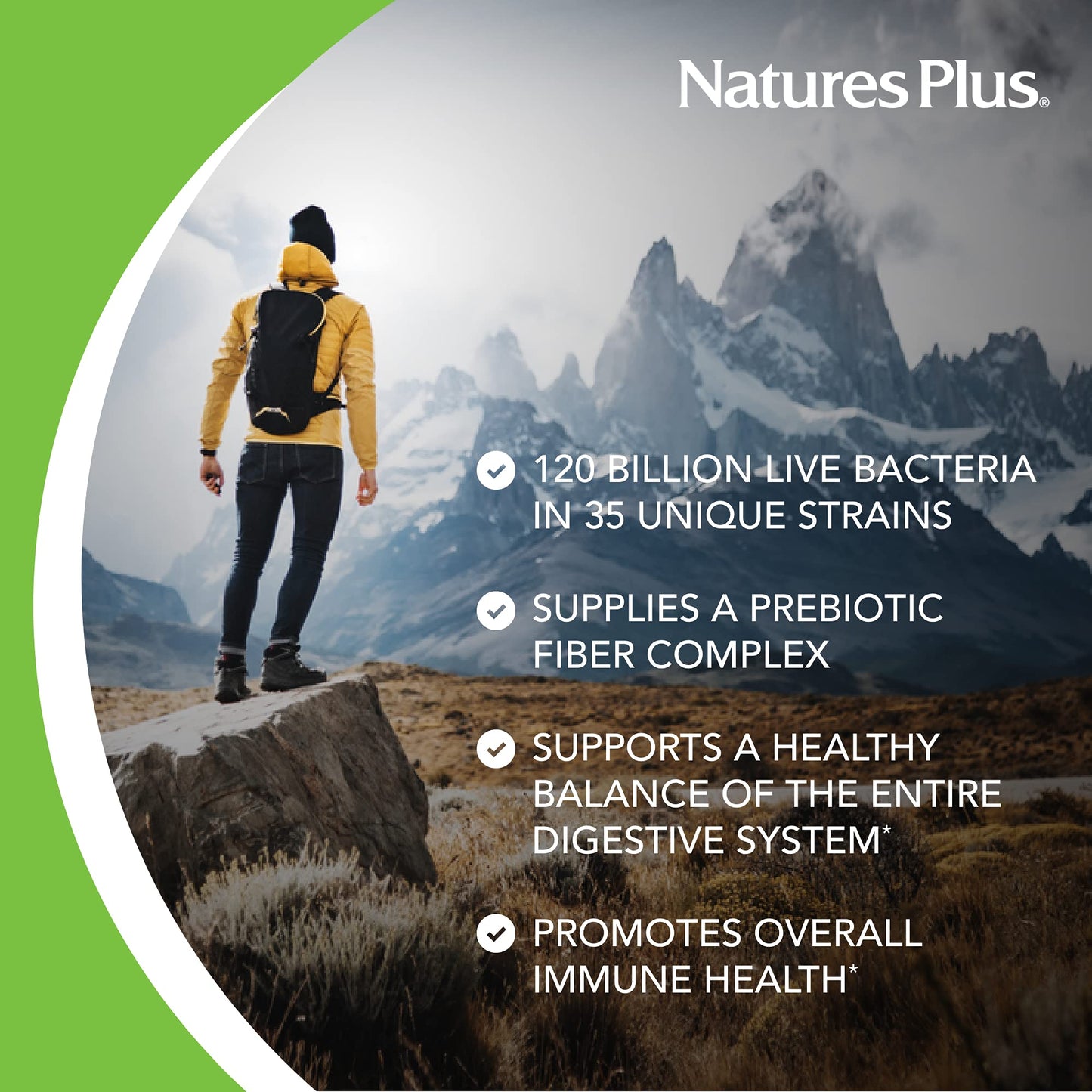 Natures Plus GI Natural Probiotic Mega - 30 Capsules, Pack of 2 - Digestive & Immune Health - Gluten Free - 60 Total Servings