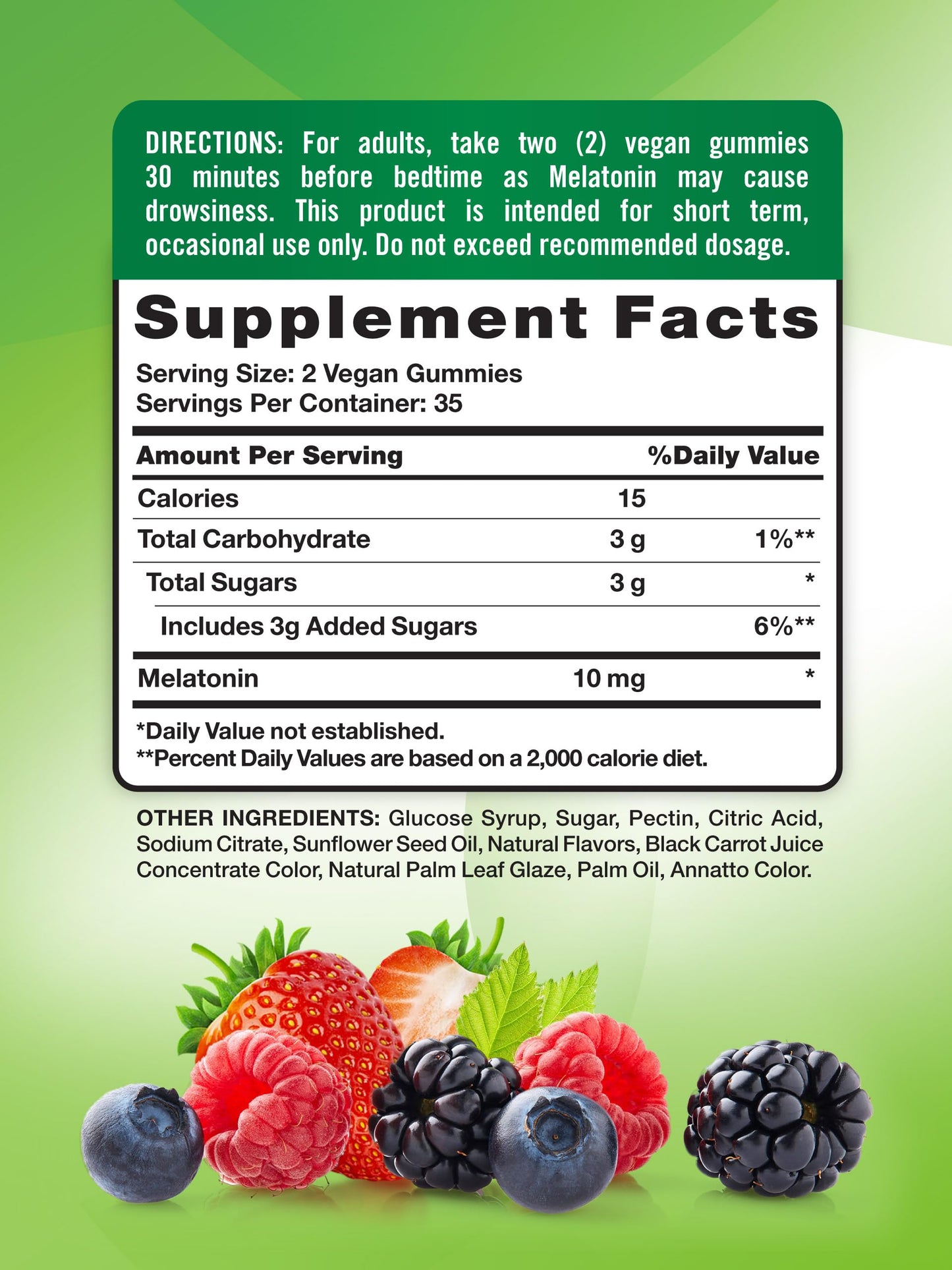 Nature's Truth Melatonin 10mg Gummies | 70 Count | Berry Flavor | Vegan, Non-GMO, and Gluten Free Supplement