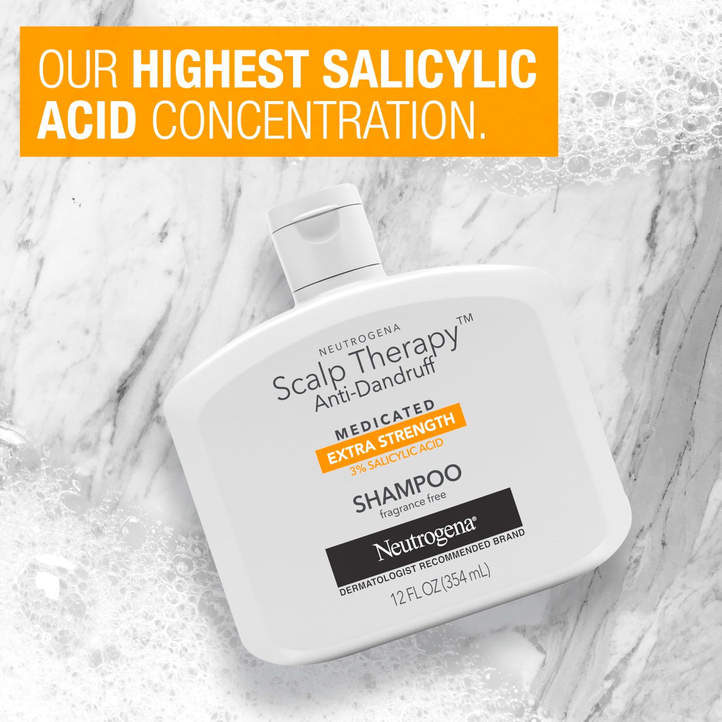 Neutrogena Scalp Therapy Anti-Dandruff Shampoo Extra Strength, with 3% salicylic acid, Fragrance Free, 12 fl oz
