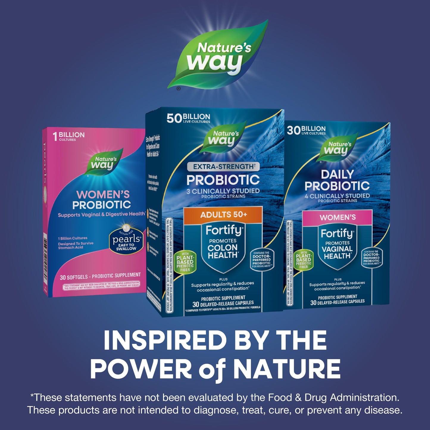 Nature’s Way Fortify Extra Strength(1) Probiotic Age 50+, 50 Billion Live Cultures, 11 Strains, Prebiotics, Digestive Health*, Immune Support*, Colon Health*, 30 Capsules