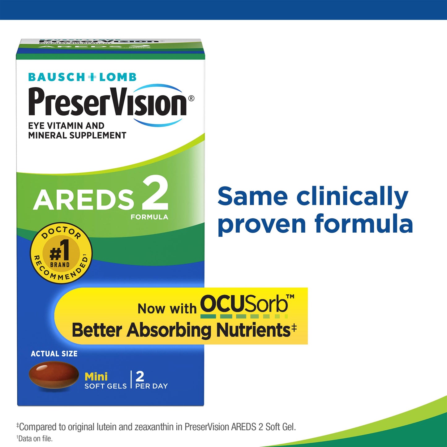 PreserVision AREDS 2 Eye Vitamins, Lutein and Zeaxanthin Supplement with Vitamin C, Vitamin E, Zinc, and Copper, 120 Softgels (Minigels)