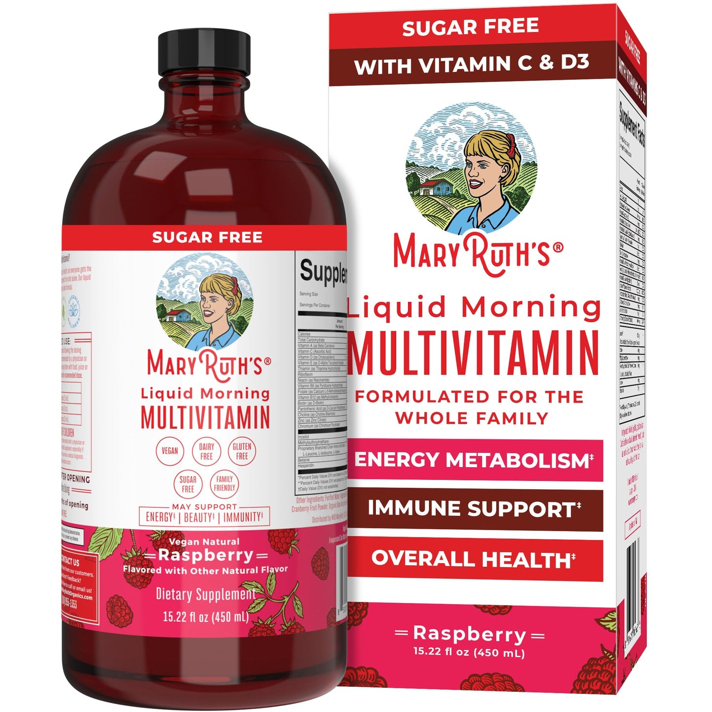 Multivitamin for Women, Men & Kids by MaryRuth's | Liquid Morning Multivitamin | Mens, Womens Vitamins | Vitamin A C D E B6 B12 Biotin Zinc | Beauty | Vegan | Non-GMO | Gluten Free | 15 Servings