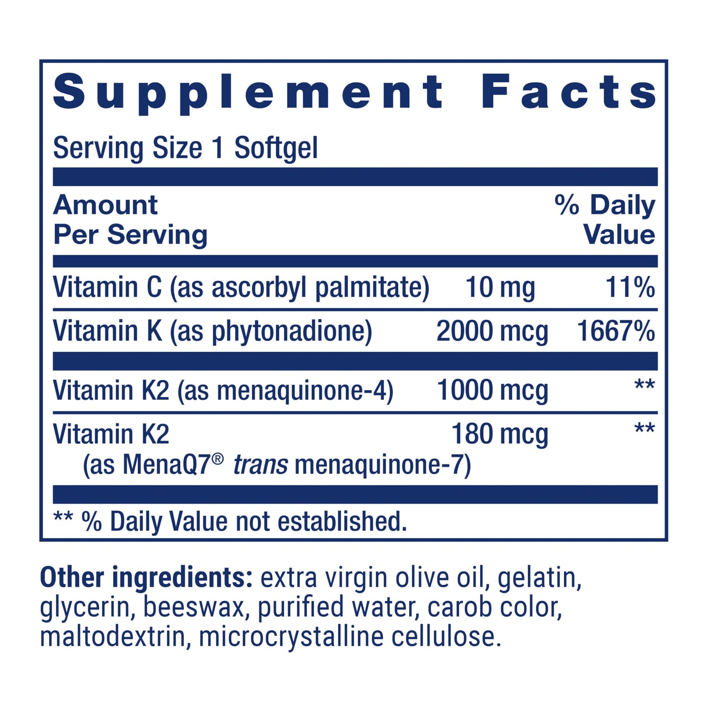 Life Extension Super K, vitamin K1, vitamin K2 mk-7, vitamin K2 mk-4, vitamin C, bone/heart/arterial health, 3-month supply, Gluten-Free, 1 Daily, Non-GMO, 90 softgels