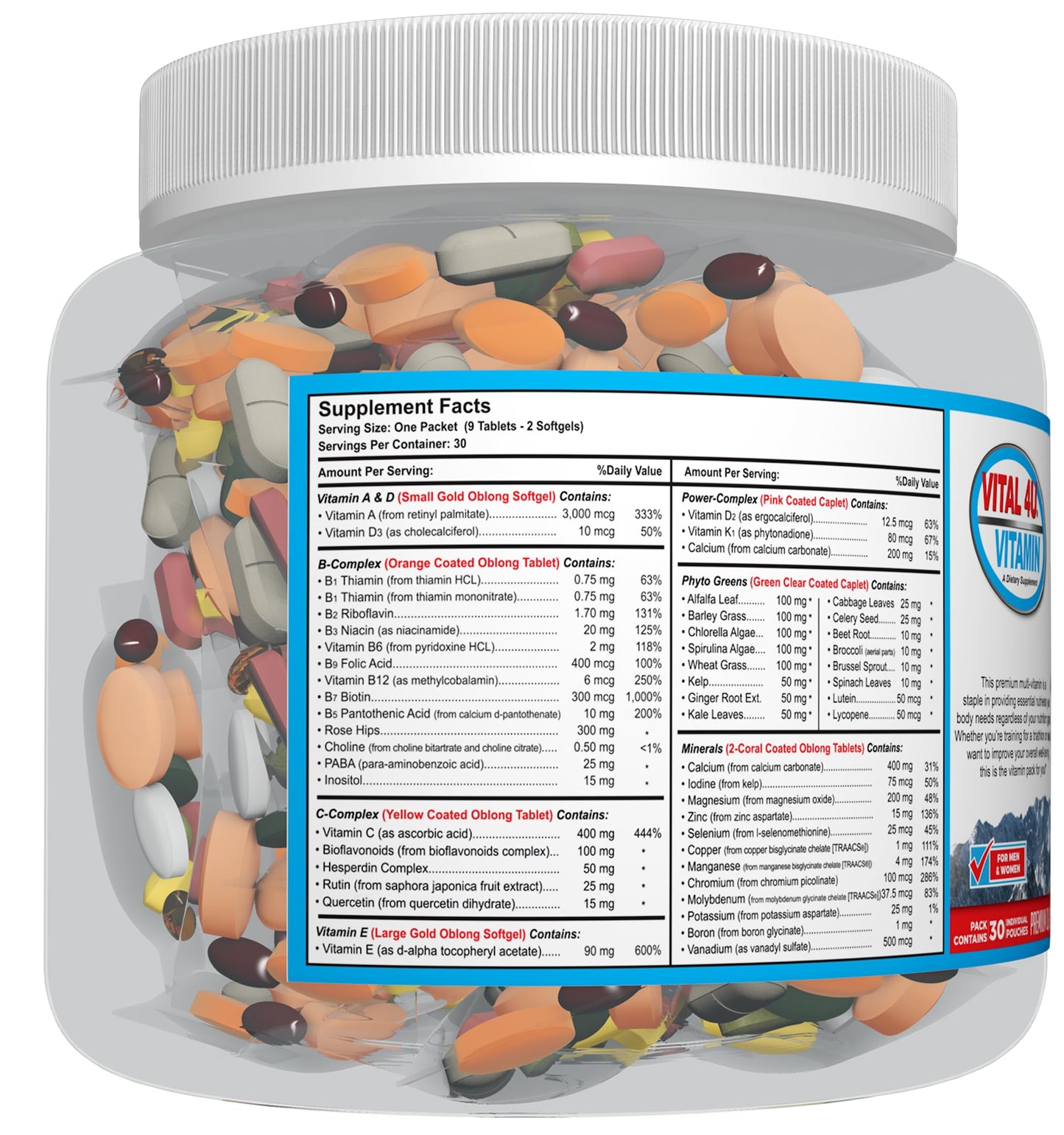VITAL 4U® Vitamin - Premium Multivitamin for Men and Women | Supports Immune System, Energy, Heart Health, and Body Functions Plus Sports Nutrition with Joint Support - 30 Servings