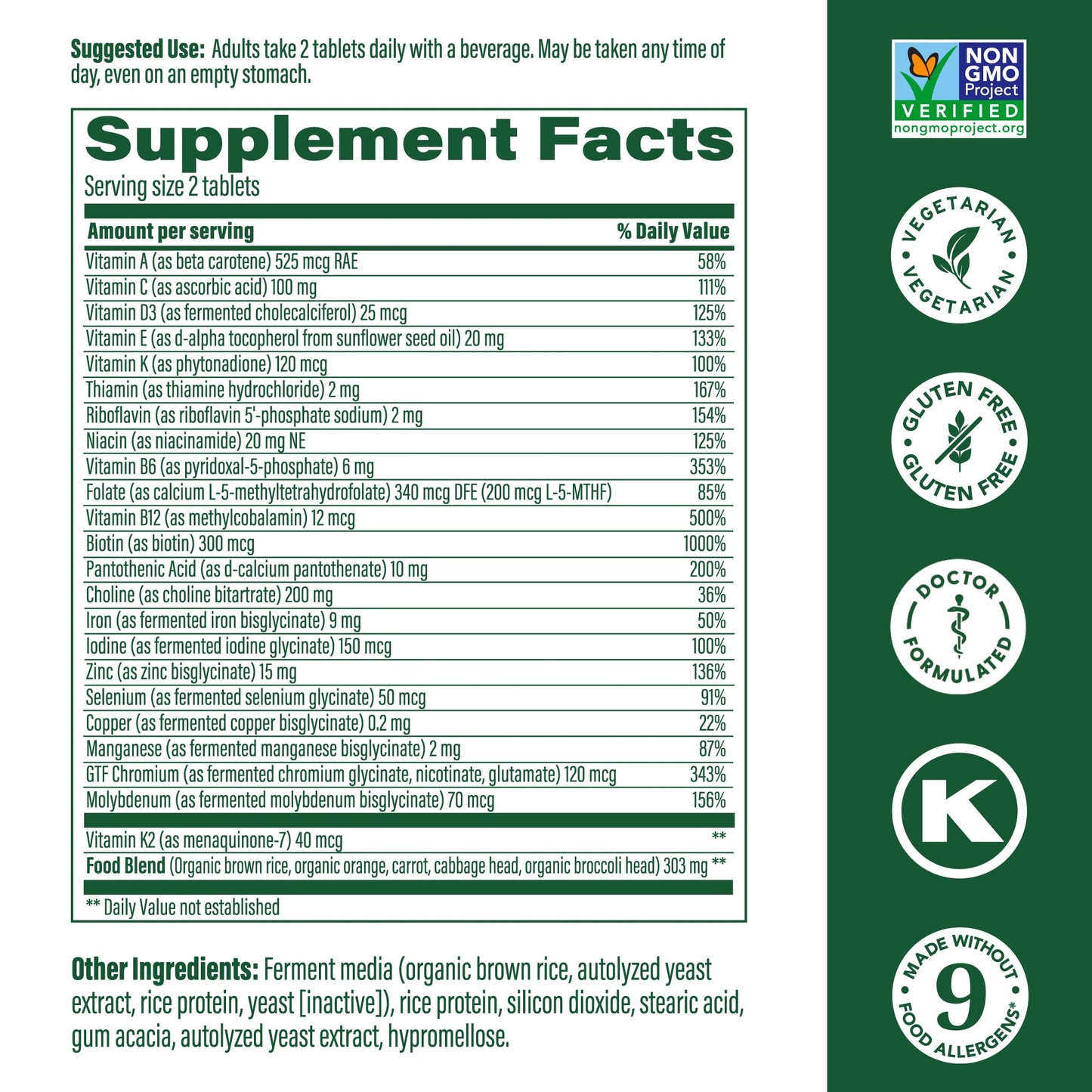 Pre-Order | Arrives in 5–10 Days – MegaFood Women's 40+ Advanced Multivitamin for Women - Dr Formulated - Vitamin B, Vitamin D3, Vitamin K2 & Choline - Energy Metabolism; Brain Health & Bone Health - Vegetarian - 60 Tabs (30 servings)