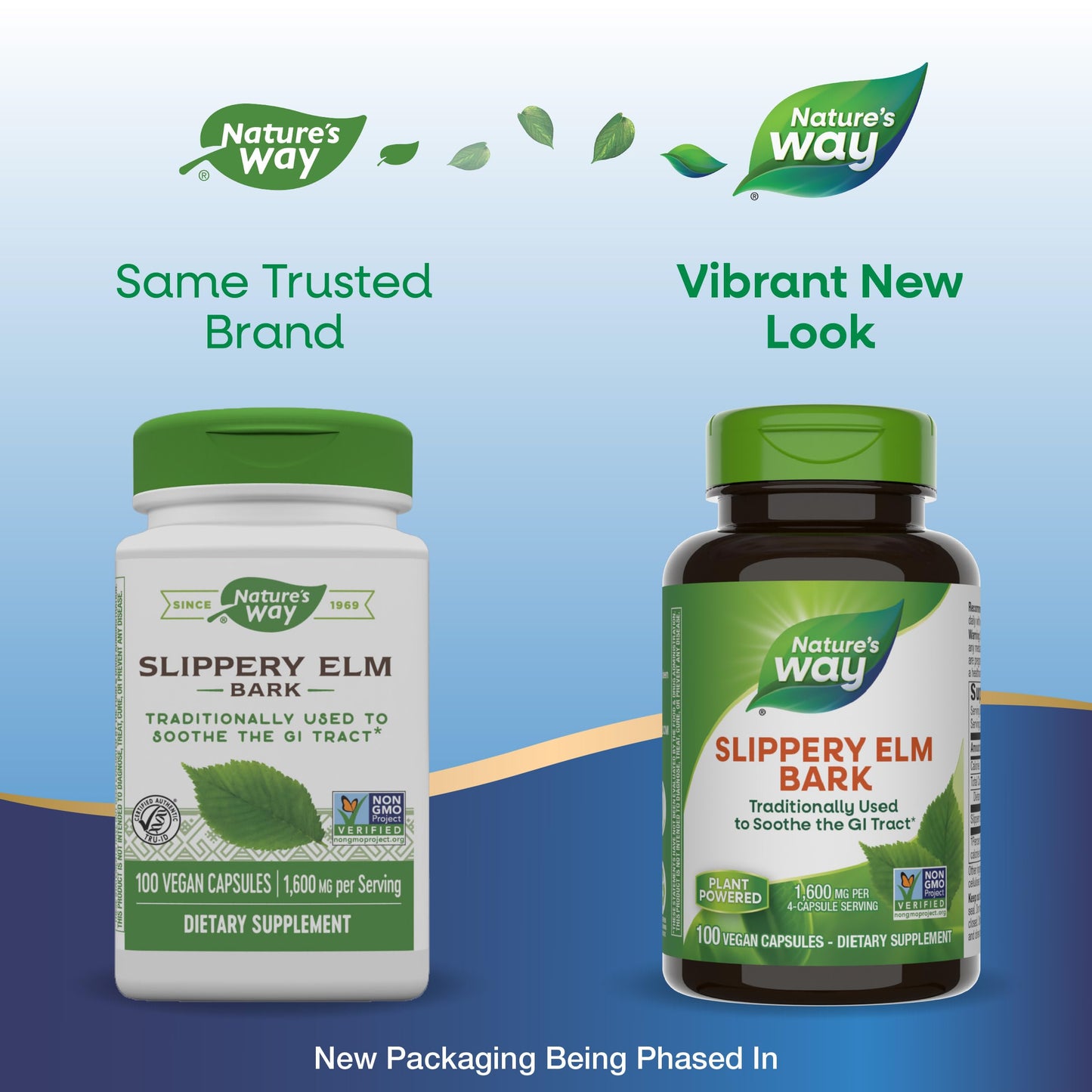 Nature's Way Slippery Elm Bark, Traditional Support to Soothe the GI Tract*, Vegan, 100 Capsules (Packaging May Vary)