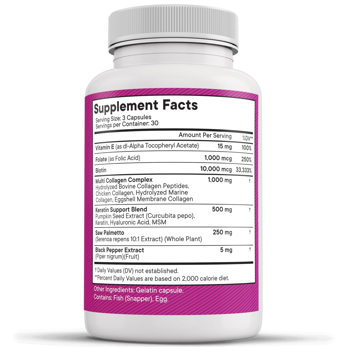 NEW AGE Collagen Pills Biotin Keratin Saw Palmetto Hyaluronic Acid - Hair Skin and Nails Vitamins and DHT Blocker with Vitamin E Folic Acid Pumpkin Seed MSM- 90 Count
