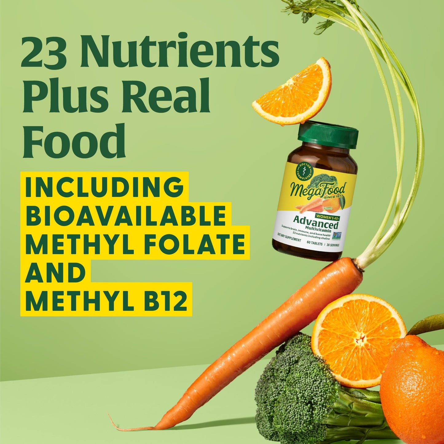 Pre-Order | Arrives in 5–10 Days – MegaFood Women's 40+ Advanced Multivitamin for Women - Dr Formulated - Vitamin B, Vitamin D3, Vitamin K2 & Choline - Energy Metabolism, Brain Health & Bone Health - Vegetarian - 120 Tabs (60 servings)