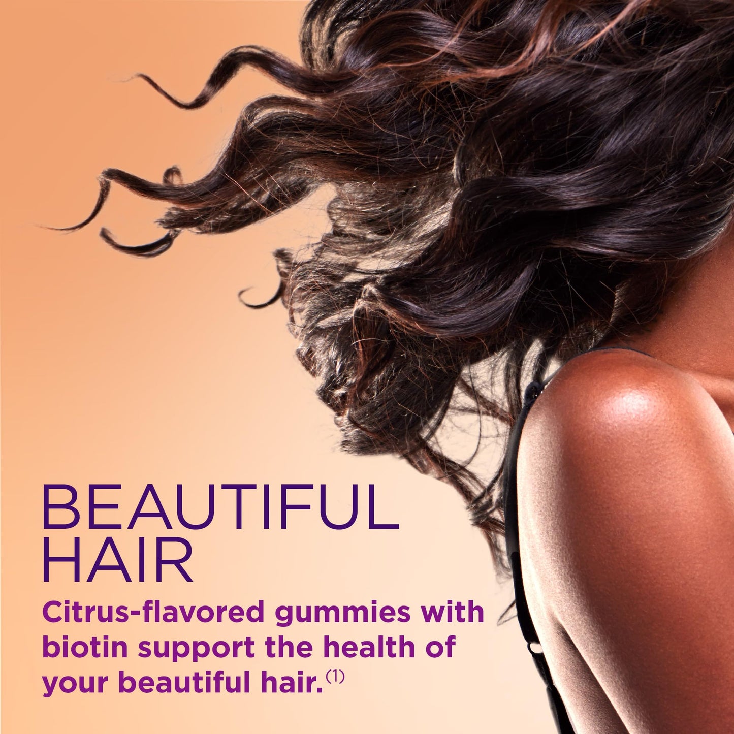 Nature's Bounty Optimal Solutions Hair, Skin & Nails with Biotin and Collagen, Citrus-Flavored Gummies Vitamin Supplement, 2500 mcg, 80 Ct, 40 Total Servings