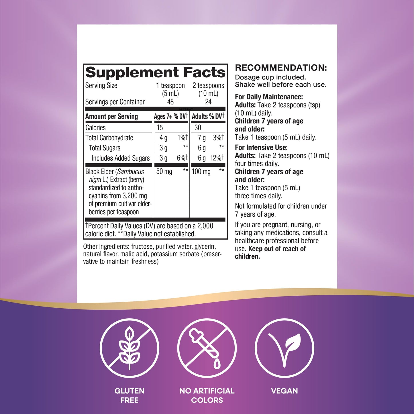 Nature’s Way Sambucus Elderberry Traditional Immune Syrup, Highly Concentrated Black Elderberry Extract, Traditional Immune Support*, Delicious Berry Flavored, 8 Fl Oz (Packaging May Vary)