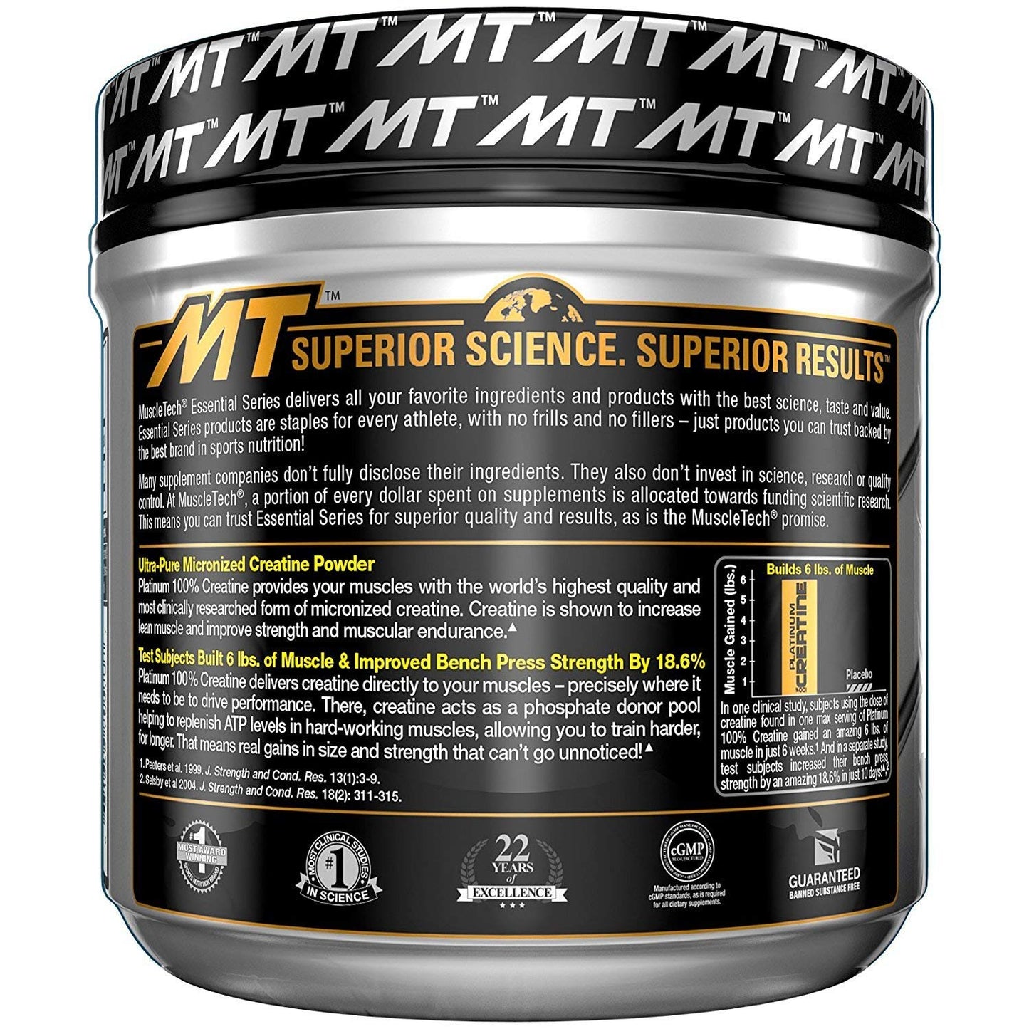 MuscleTech Creatine Monohydrate Powder Platinum Pure Micronized Muscle Recovery + Builder & Platinum Multivitamin for Immune Support 18 Vitamins & Minerals