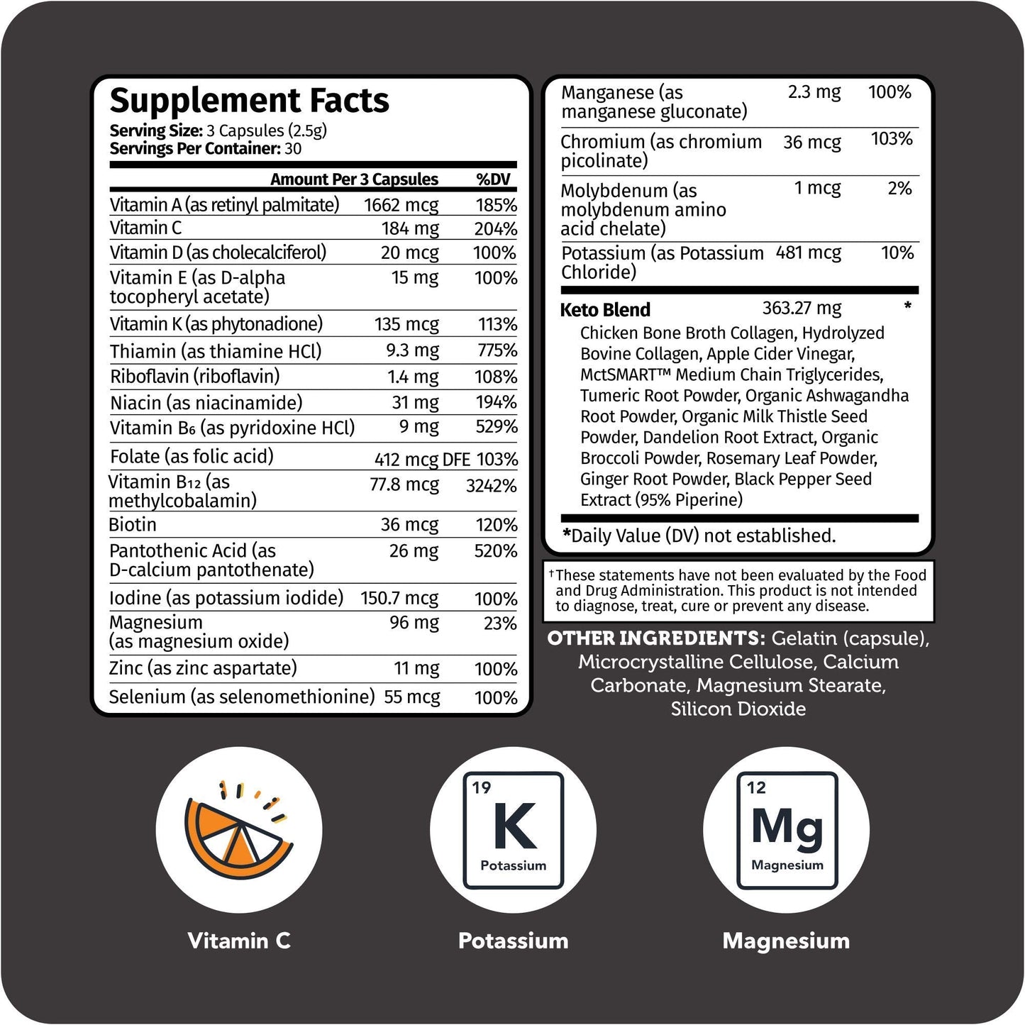Vitamin Bounty Tune Your Keto Multivitamin – Keto-Specific Nutritional Support with Magnesium, Potassium, and MCT for Energy, Cramp Relief, and Nutrient Optimization, GLP-1 Support - 90 Capsules