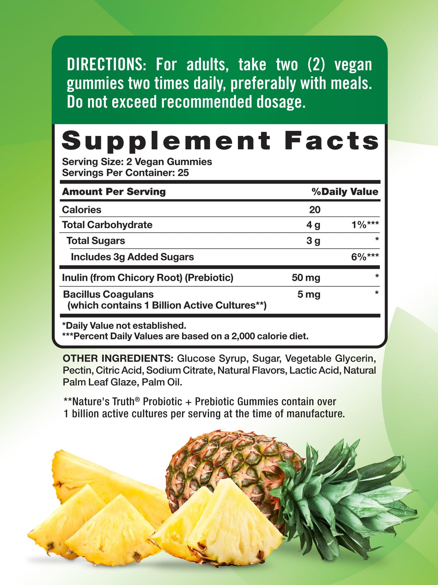 Nature's Truth Probiotic Gummies for Adults | 50 Count | Vegan, Non-GMO & Gluten Free Digestive Health Supplement