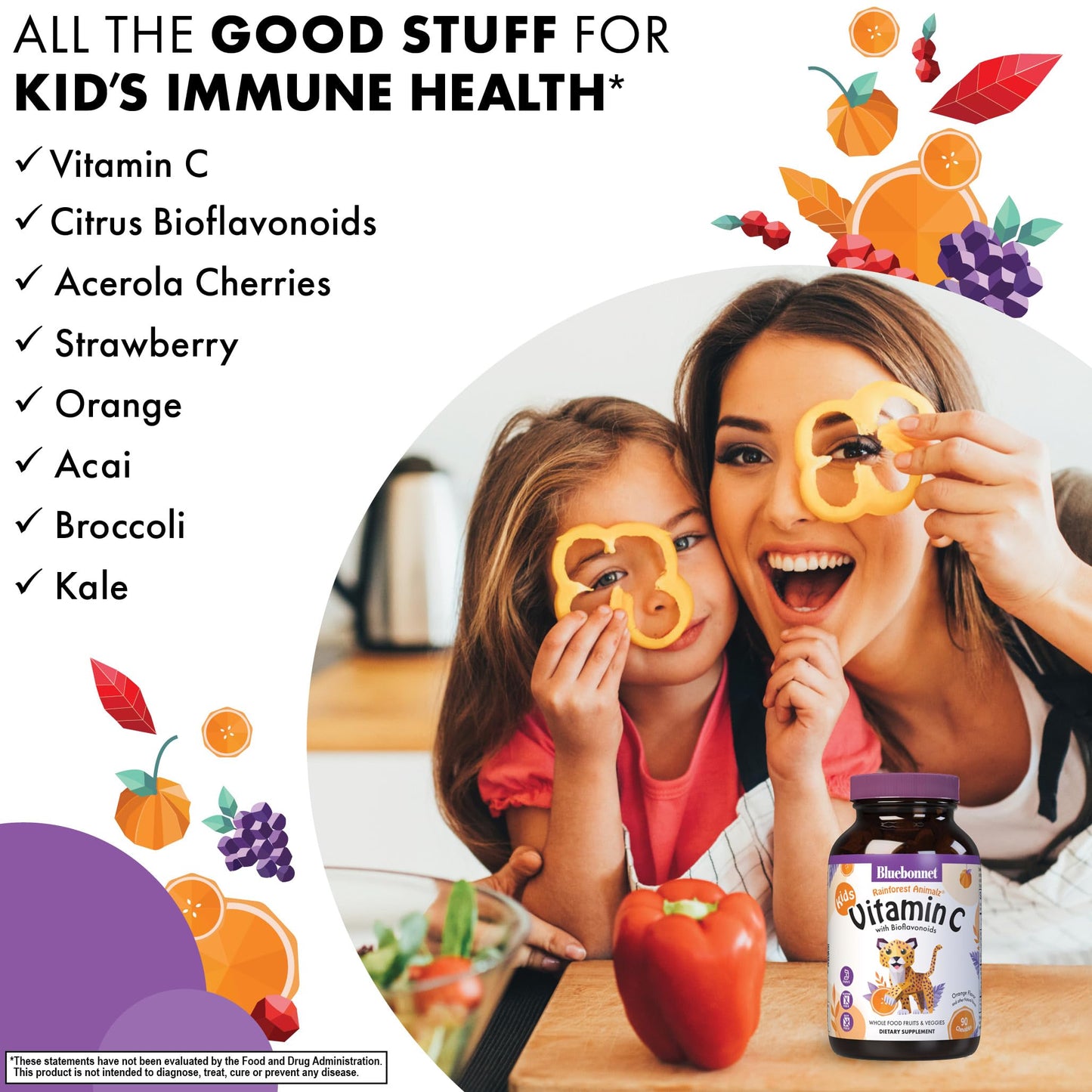 Bluebonnet Nutrition Rainforest Animalz Vitamin C Animal Shape Chewable Tablets, 250mg of Vitamin C, Soy-Free, Gluten-Free, Kosher Certified, Dairy-Free, Vegan, 90 Tablets, 45 Servings, Orange Flavor