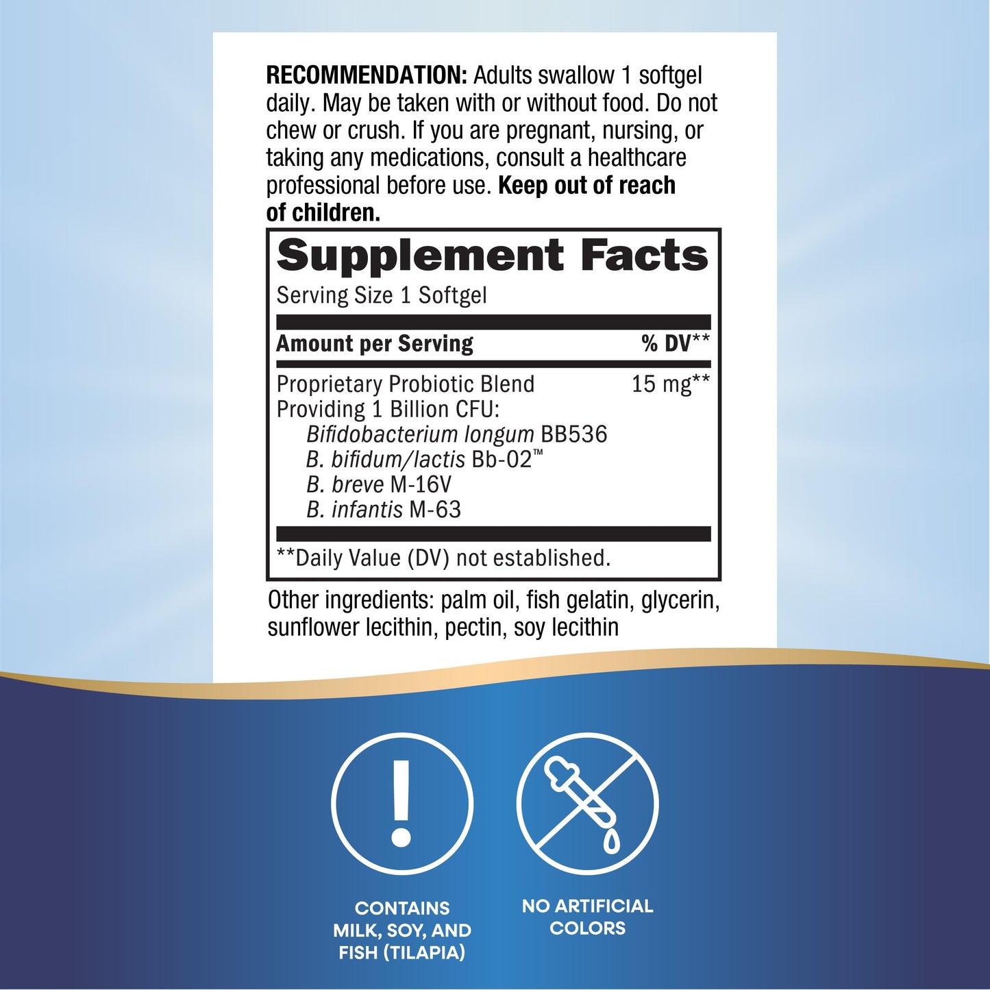Nature's Way Adults 50+ Probiotic Pearls, Supports Regularity, Immune and Colon Health*, 1 Billion Cultures, No Refrigeration Required, 30 Softgels