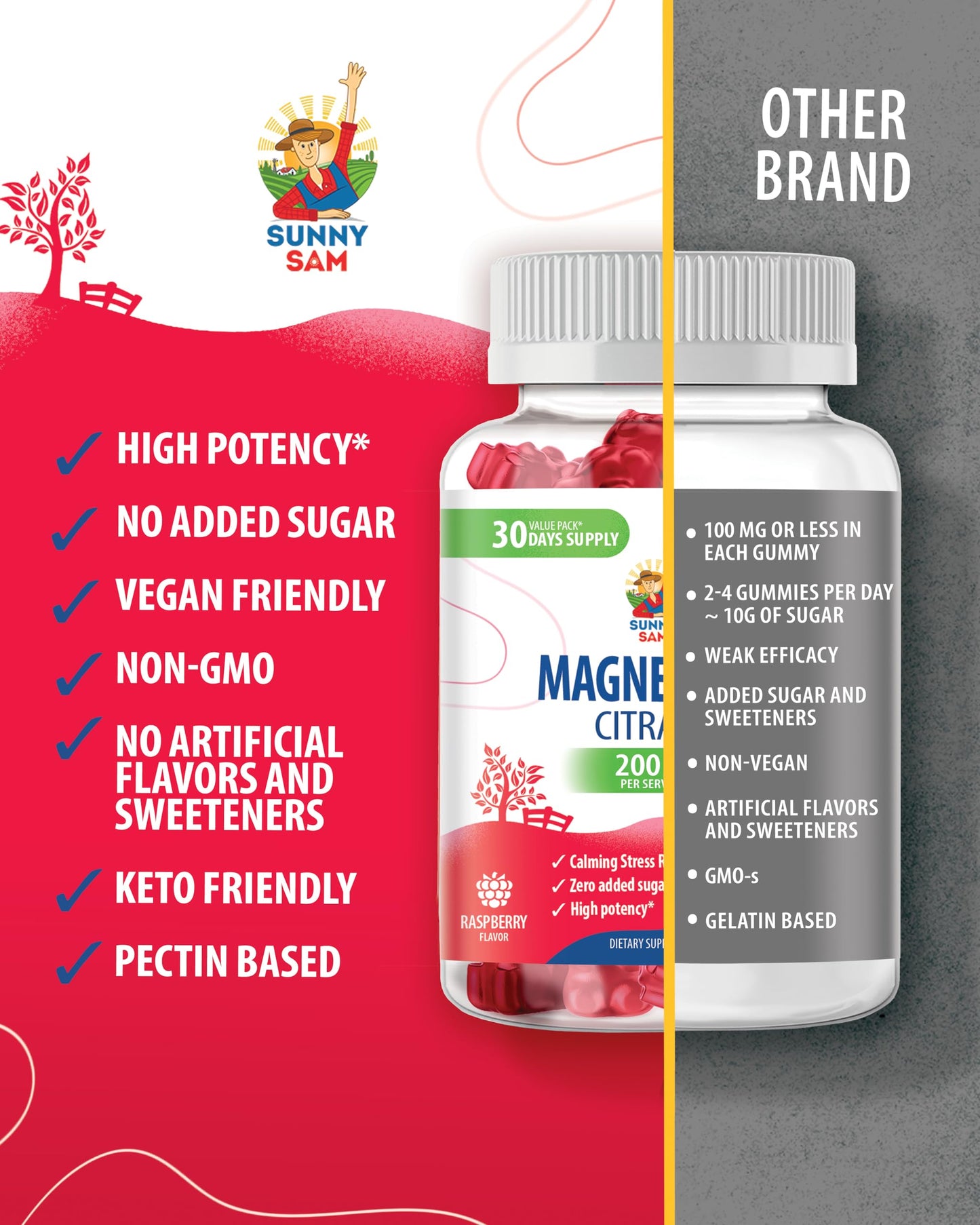 Magnesium Gummies for Adults & Zinc Gummies for Adults - Zinc Chewable Gummy for Immune Support - Powerful Natural Antioxidant Non-GMO Supplement for Children Men Woman Adults