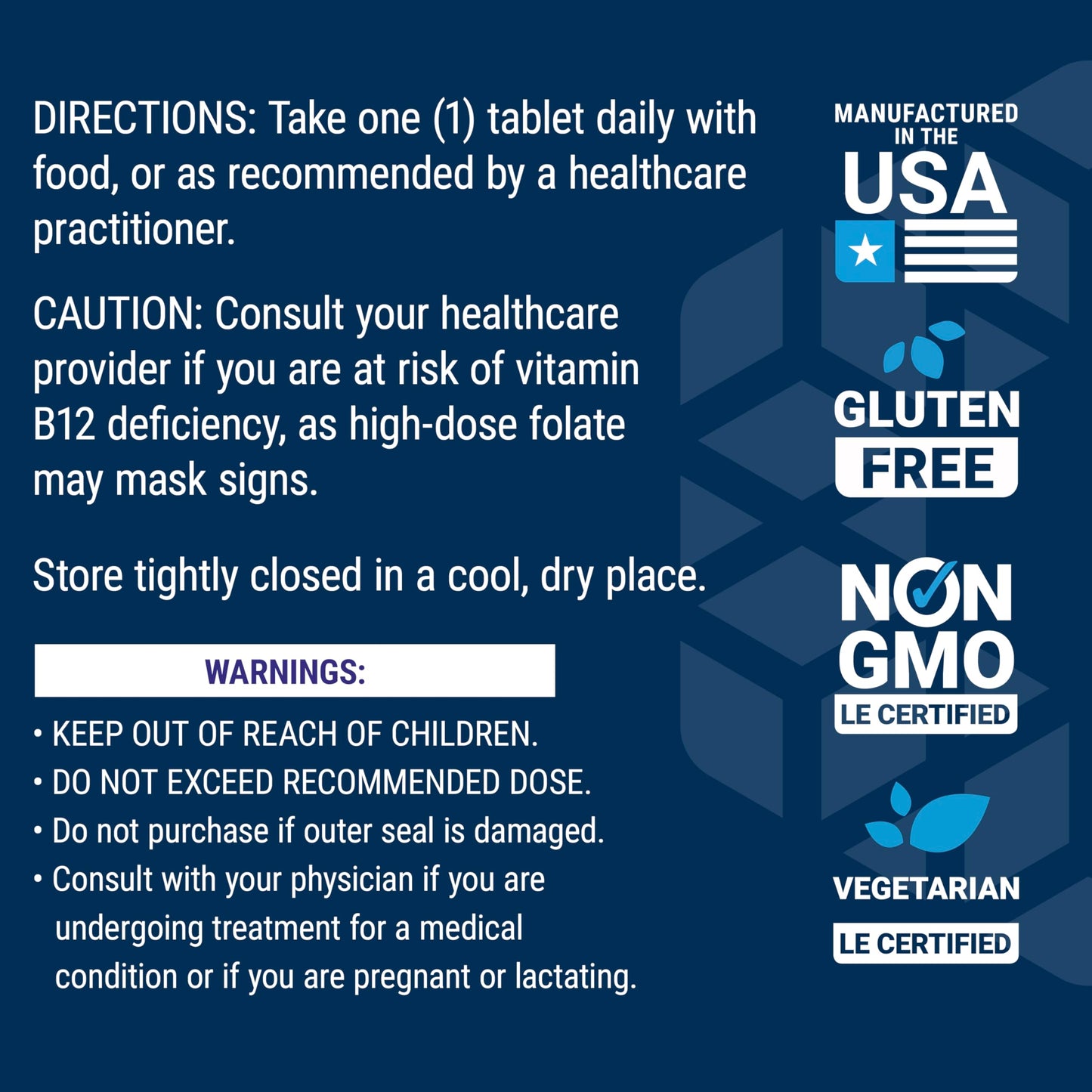 Life Extension Optimized Folate – L-methylfolate – Heart & Brain Support, Healthy Homocysteine Levels – Non-GMO, Gluten-Free, Vegetarian – 1700 mcg DFE, 100 Vegetarian Tablets