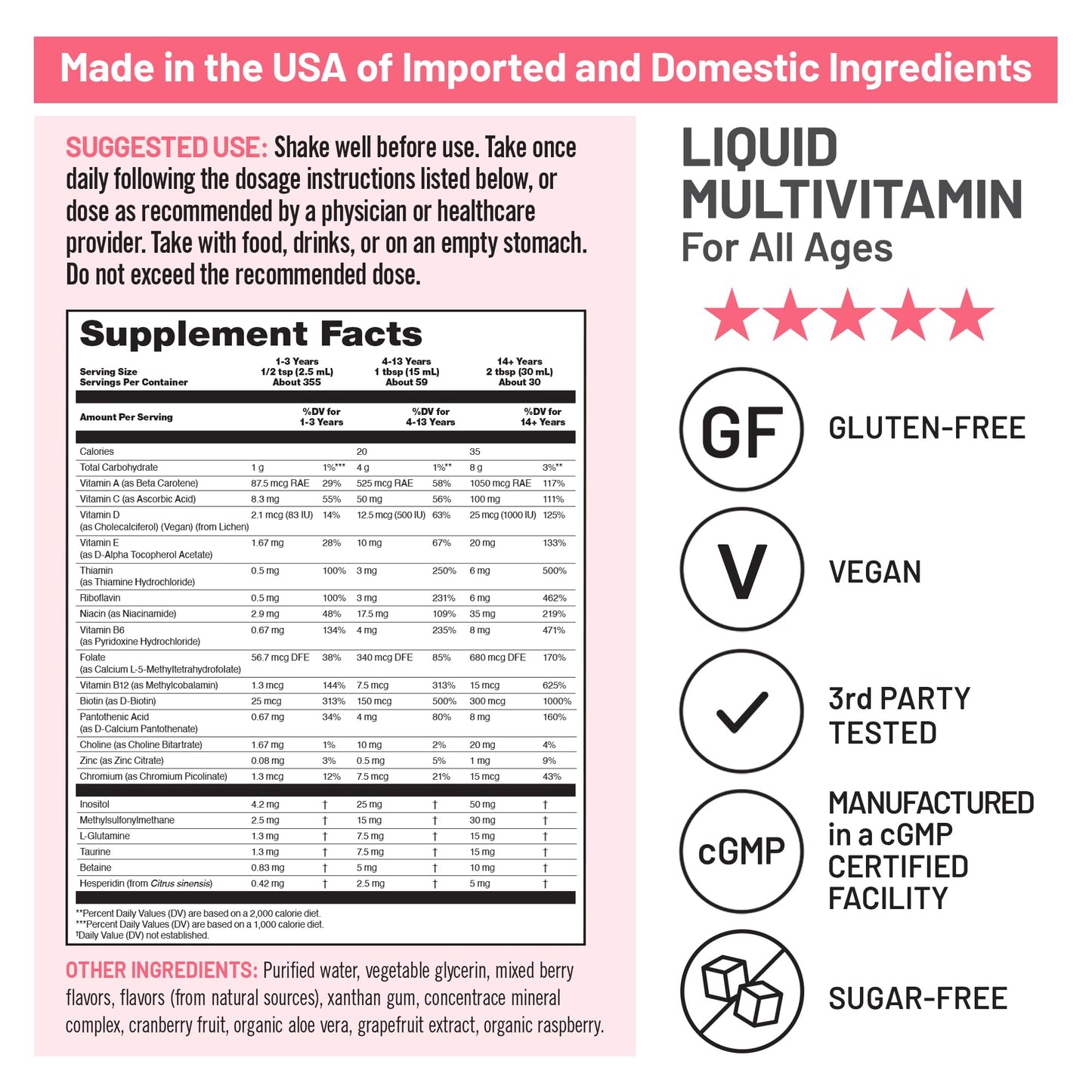 NatureWise Liquid Multivitamin for Women, Men of All Ages - Sugar Free, Vegan - Vitamins for Energy Levels, Beauty, Immune Health with Methylated B12 & Folate - Non-GMO - 30 fl oz(887 mL)