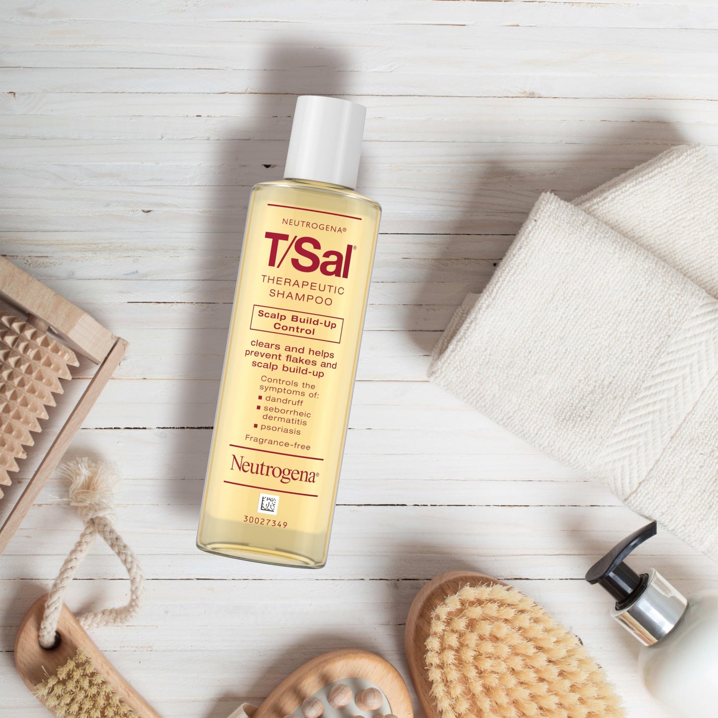 Neutrogena T/Sal Therapeutic Dandruff Shampoo, Scalp Build-Up Control, 3% Salicylic Acid, Scalp Psoriasis Treatment, Seborrheic Dermatitis Shampoo, Clears & Controls Flakes, Fragrance Free, 4.5 fl oz†