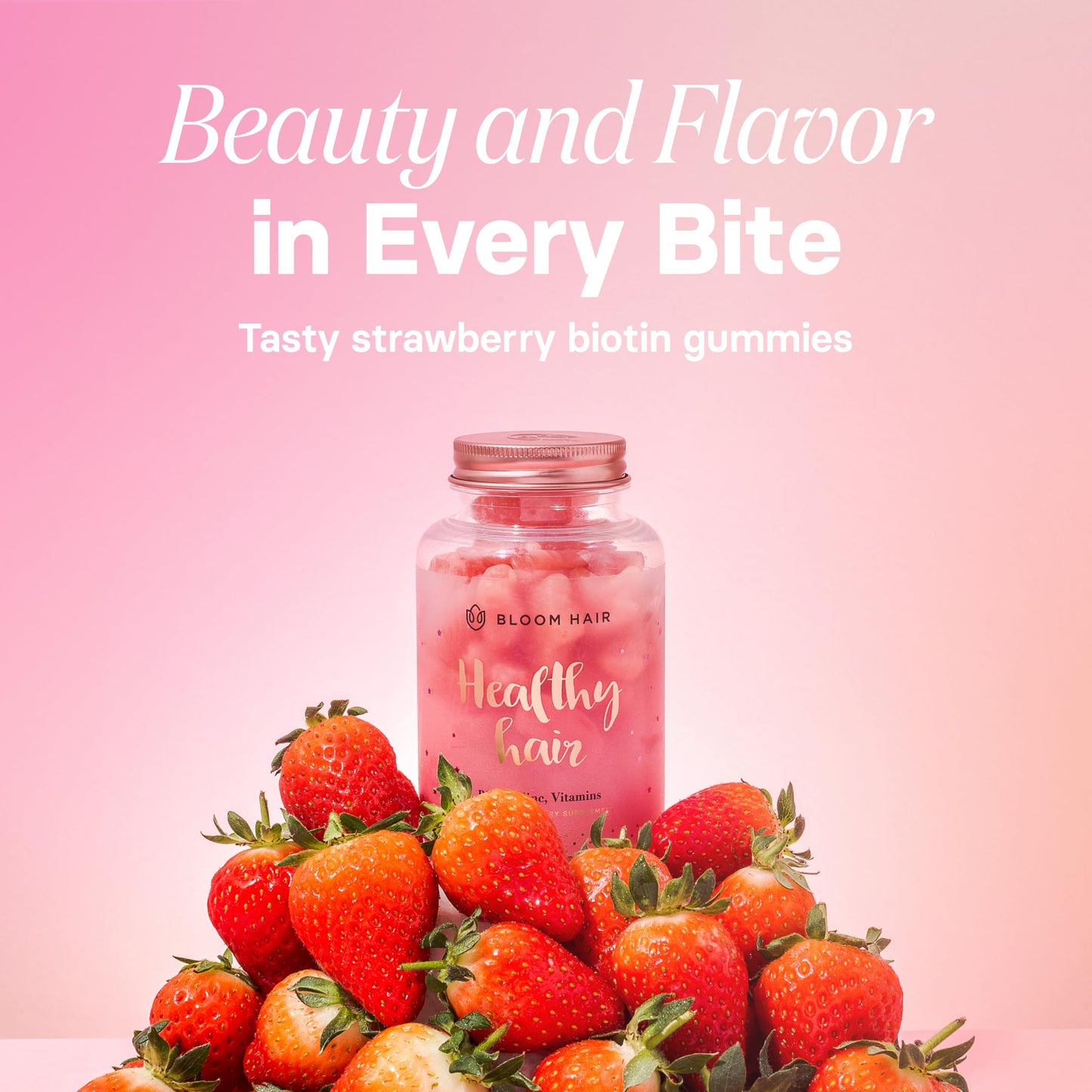 Bloom Hair Gummies Hair Vitamins for Faster Hair Growth - Hair Skin and Nails Vitamins & Biotin Vitamin - Supplement for Women & Biotin Gummies for Hair Growth