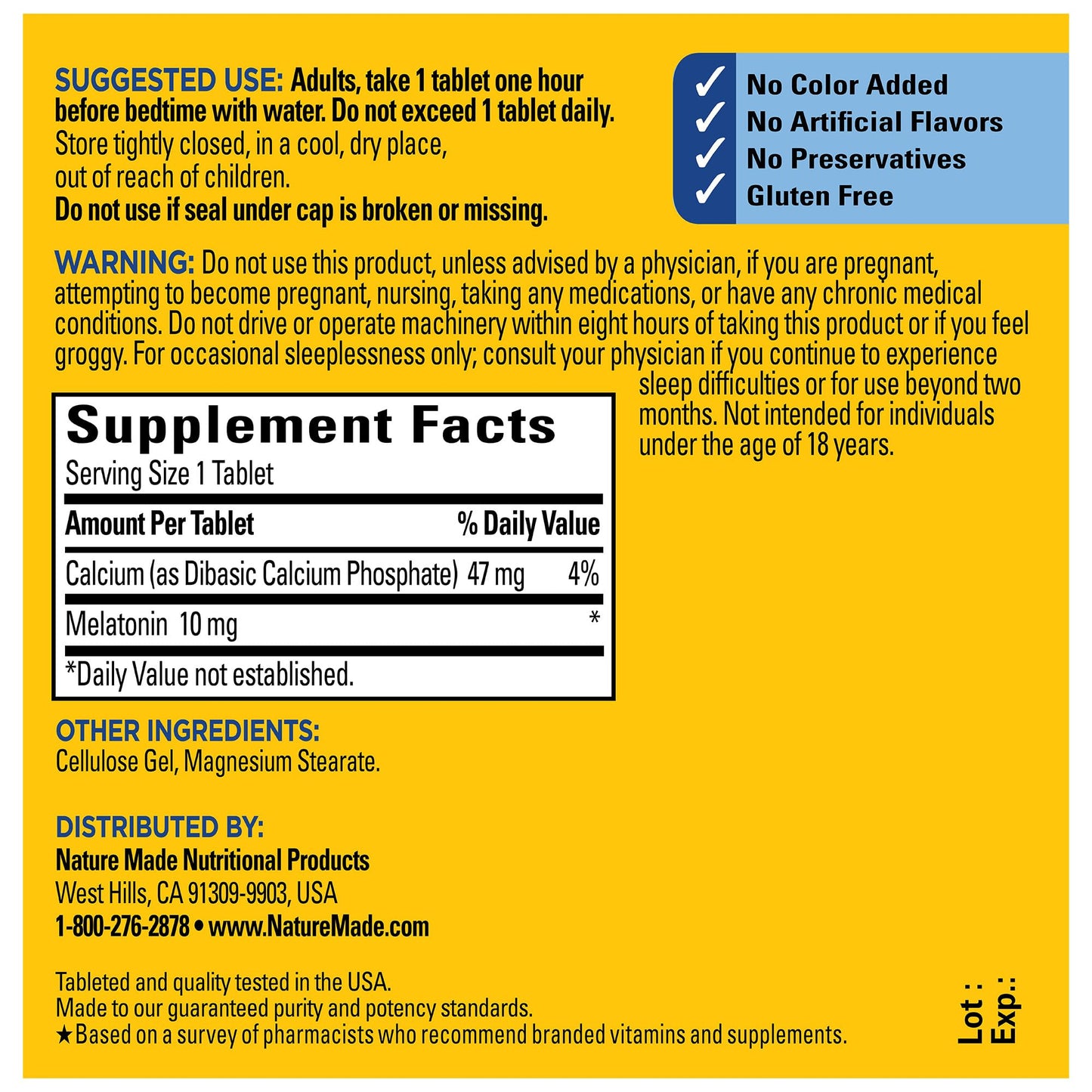 Nature Made Melatonin 10mg Maximum Strength Tablets, 100% Drug Free Sleep Aid for Adults, 70 Count, 70 Day Supply (Pack of 2)