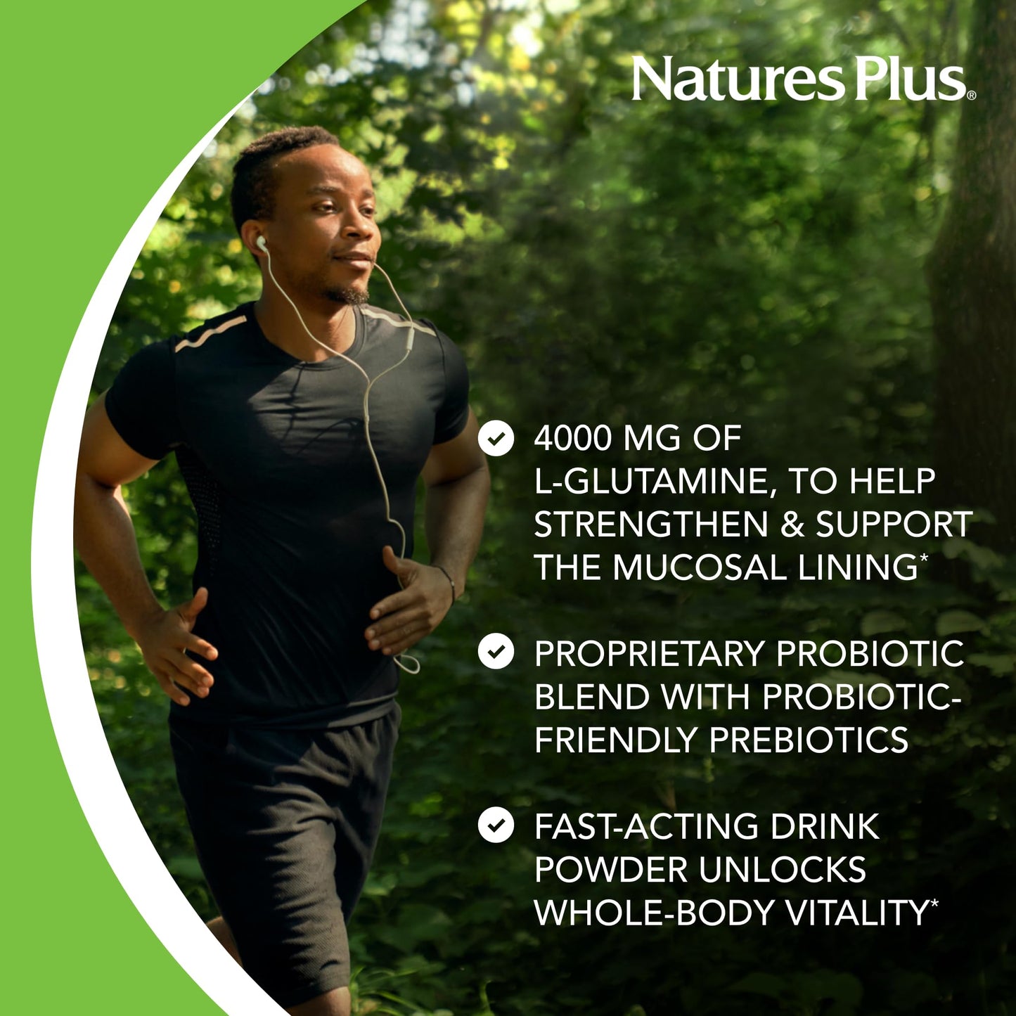 Natures Plus GI Natural Drink Powder - 6.14 Ounce, Vegetarian Powder - Dietary Supplement for Total Digestive Wellness - Probiotics, Prebiotics, Enzymes - Gluten-Free - 30 Servings