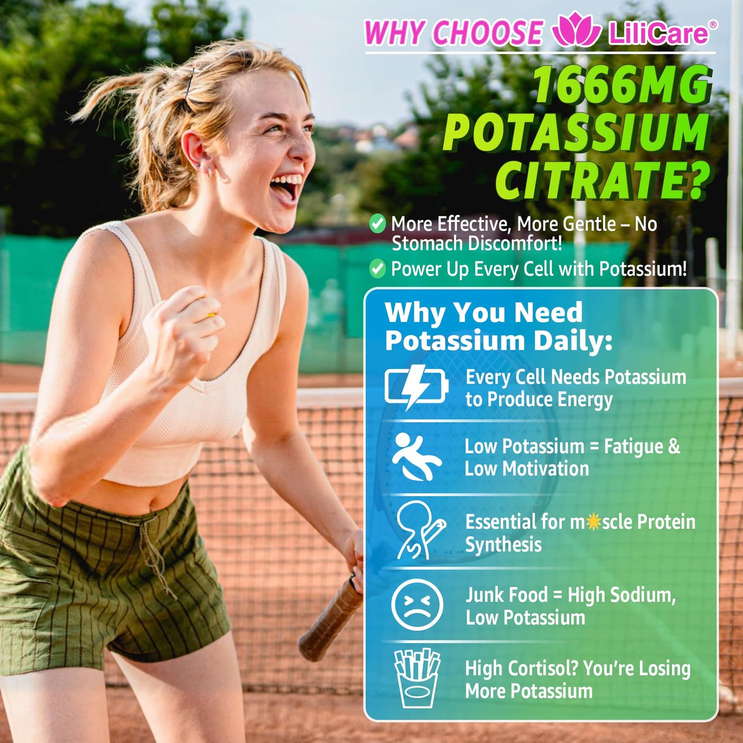 Potassium Citrate Gummies 1666mg for Adults - Potassium Supplement, Magnesium Glycinate, Zinc, B6, B12 & C â Electrolyte Gummies for Energy, Recovery & Leg Cramps, Vegan 60 Cts