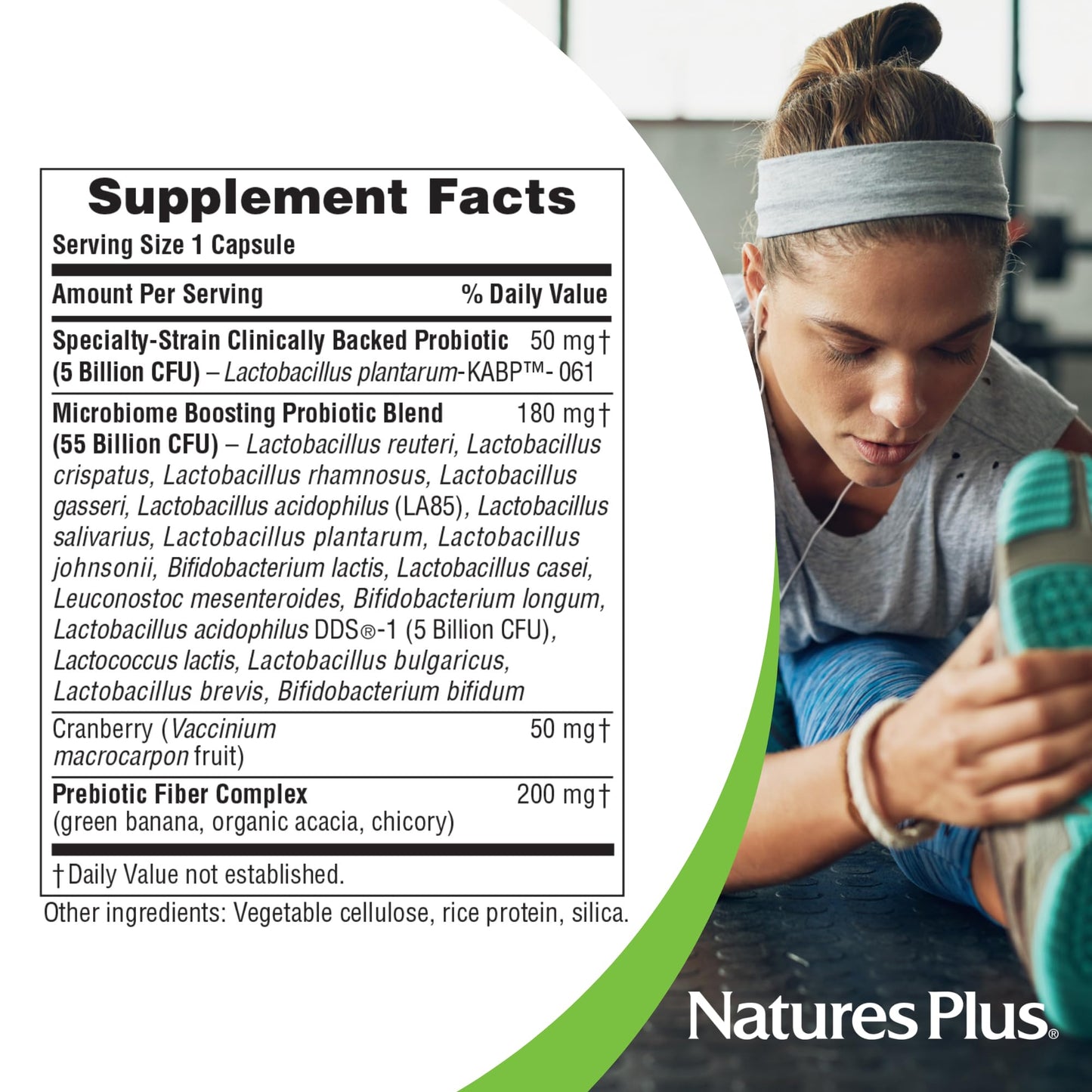 NaturesPlus GI Natural Probiotic Women - 30 Capsules - Digestive & Immune Support, Urinary Tract Health - Includes Cranberry - Gluten Free - 30 Servings