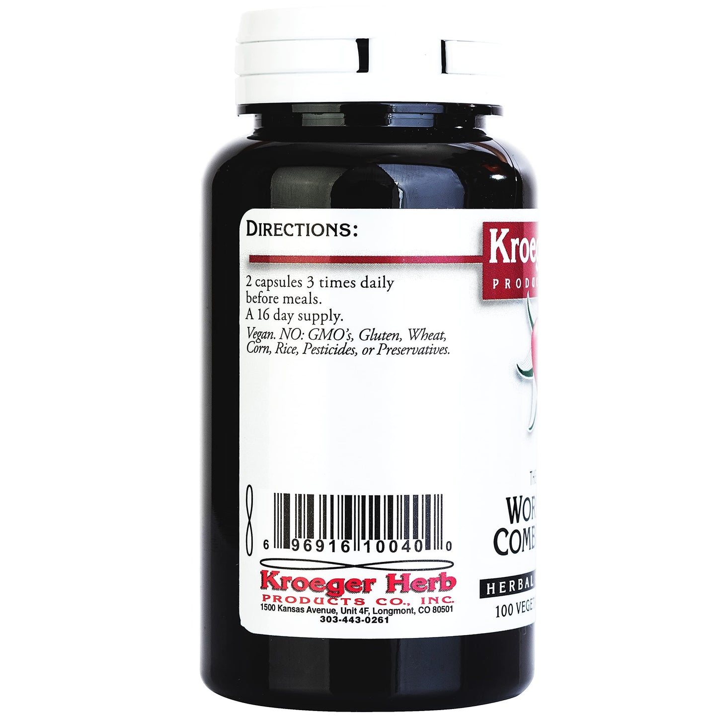 KROEGER HERB Kroeger Wormwood Combination, 100 CT