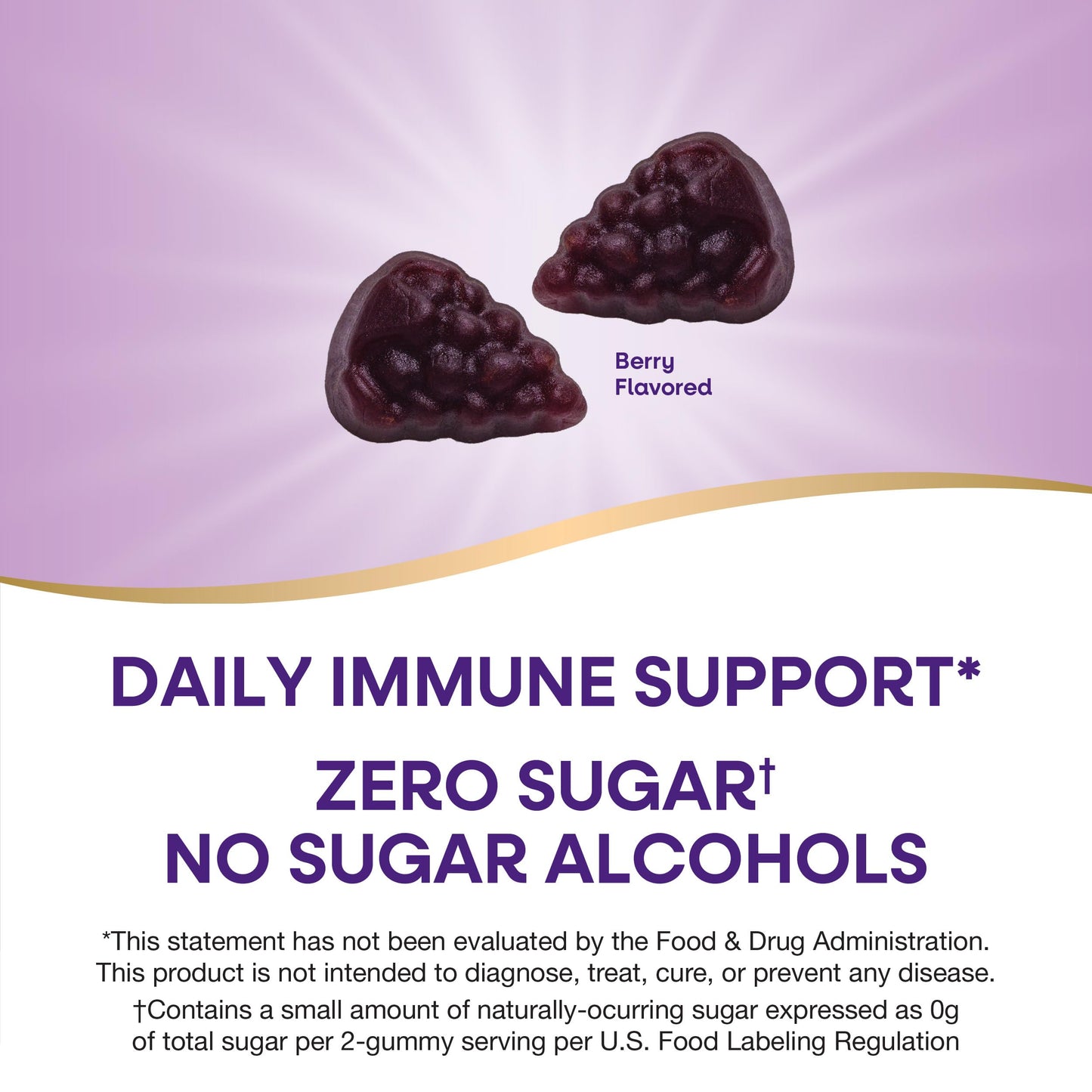 Nature's Way Sambucus Zero Sugar Immune Gummies, Daily Immune Support*, Black Elderberry Extract, Vitamin C, Vitamin D3, Zinc, Sugar Free, Sugar Alcohol Free, Plant-Based Sweeteners, 70 Gummies