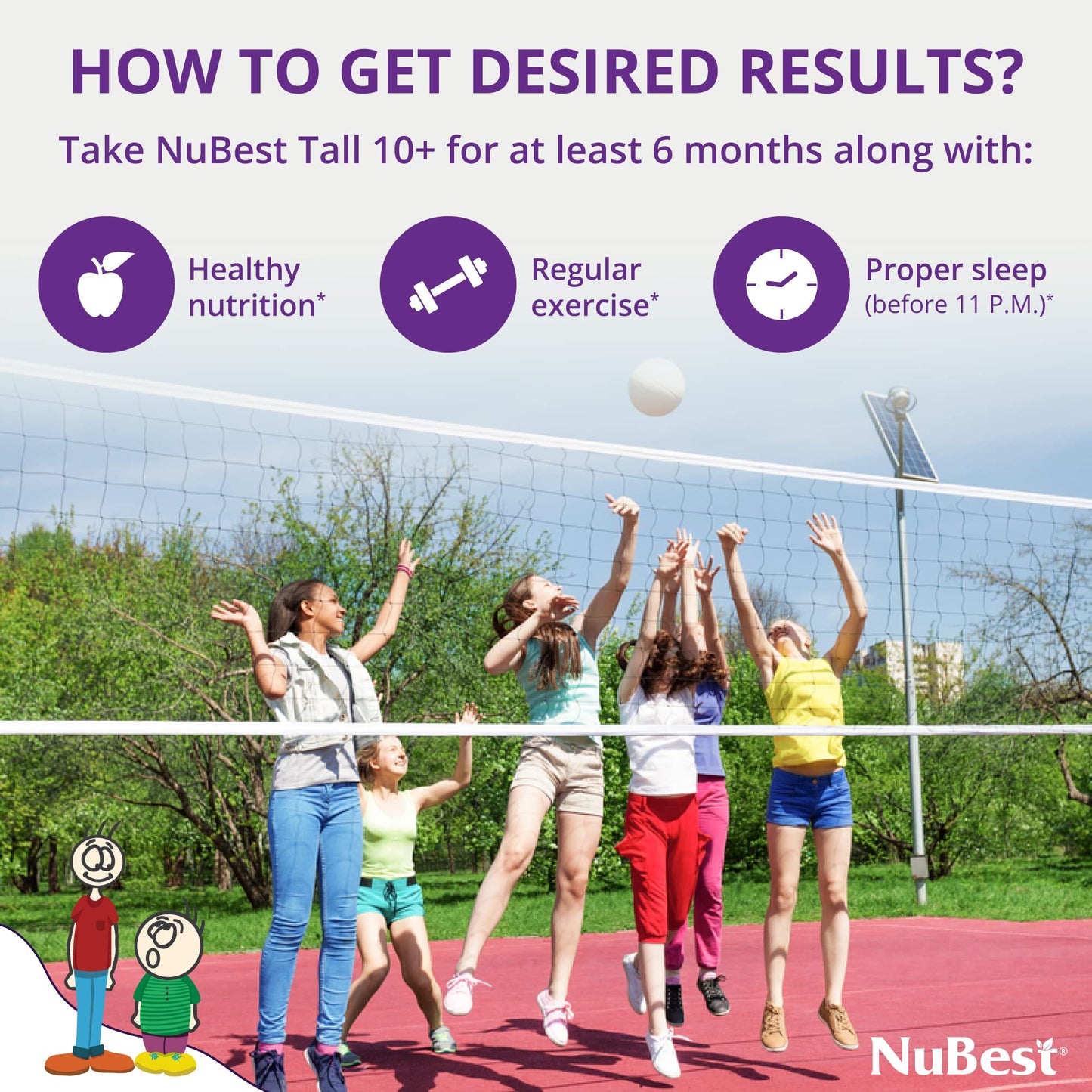 NuBest Tall 10+ - Premium Bone Strength Formula, Enhanced Immunity and Overall Health for Age 10+ - Who Drink Milk Daily with Calcium, Vitamin D3, Vitamin K2, and Multivitamins - 60 Capsules