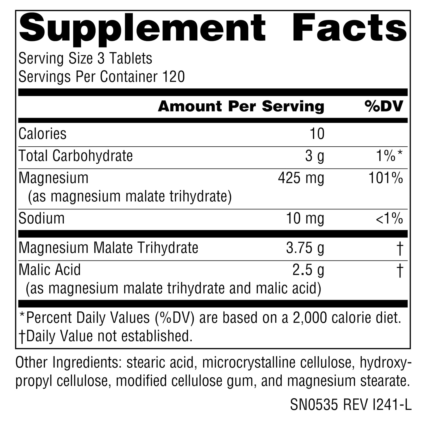 Pre-Order | Arrives in 5–10 Days – Source Naturals Magnesium Malate 3750 mg per Serving - for Energy Production* - 360 Tablets
