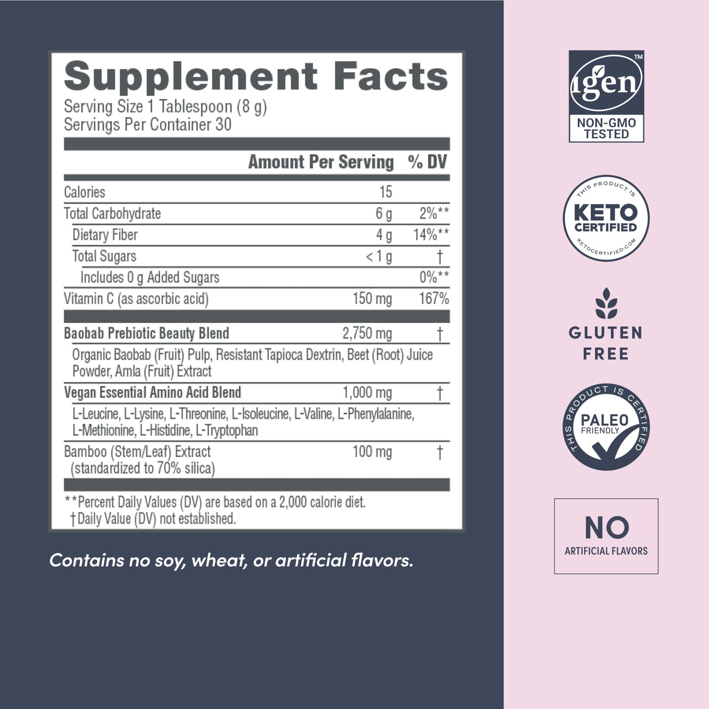 Neocell Vegan Beauty Builder Collagen Alternative; Plant-Based Vegan Collagen-Booster Supports Collagen Production; Hibiscus Flavored; 8 g Powder/Serv; 30 Servs; 8.5 Oz,*