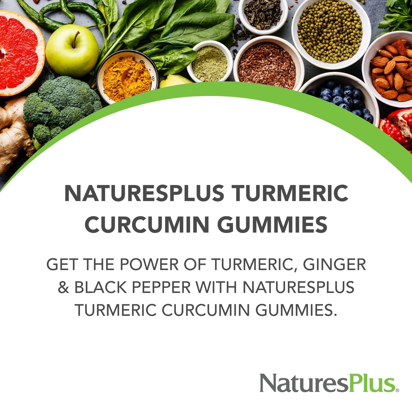Natures Plus Gummies Turmeric Curcumin, Peach - 60 Gummies, Pack of 2 - Supports Joint, Digestive & Cardiovascular Health - Vegan, Gluten Free, Non-GMO - 60 Total Servings