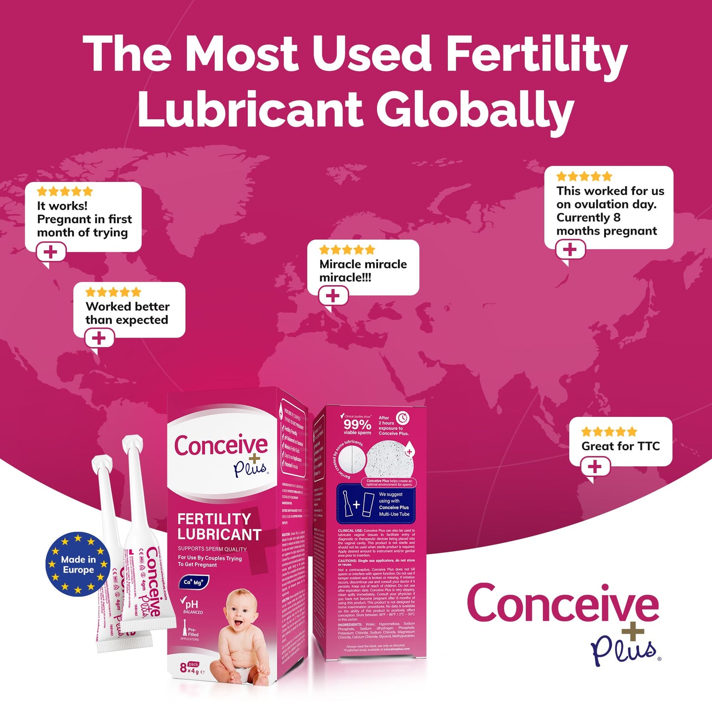 Pre-Order | Arrives in 5–10 Days – Conceive Plus Fertility Lubricant | for Use by Couples Trying to Conceive | 8 Pre-Filled Applicators