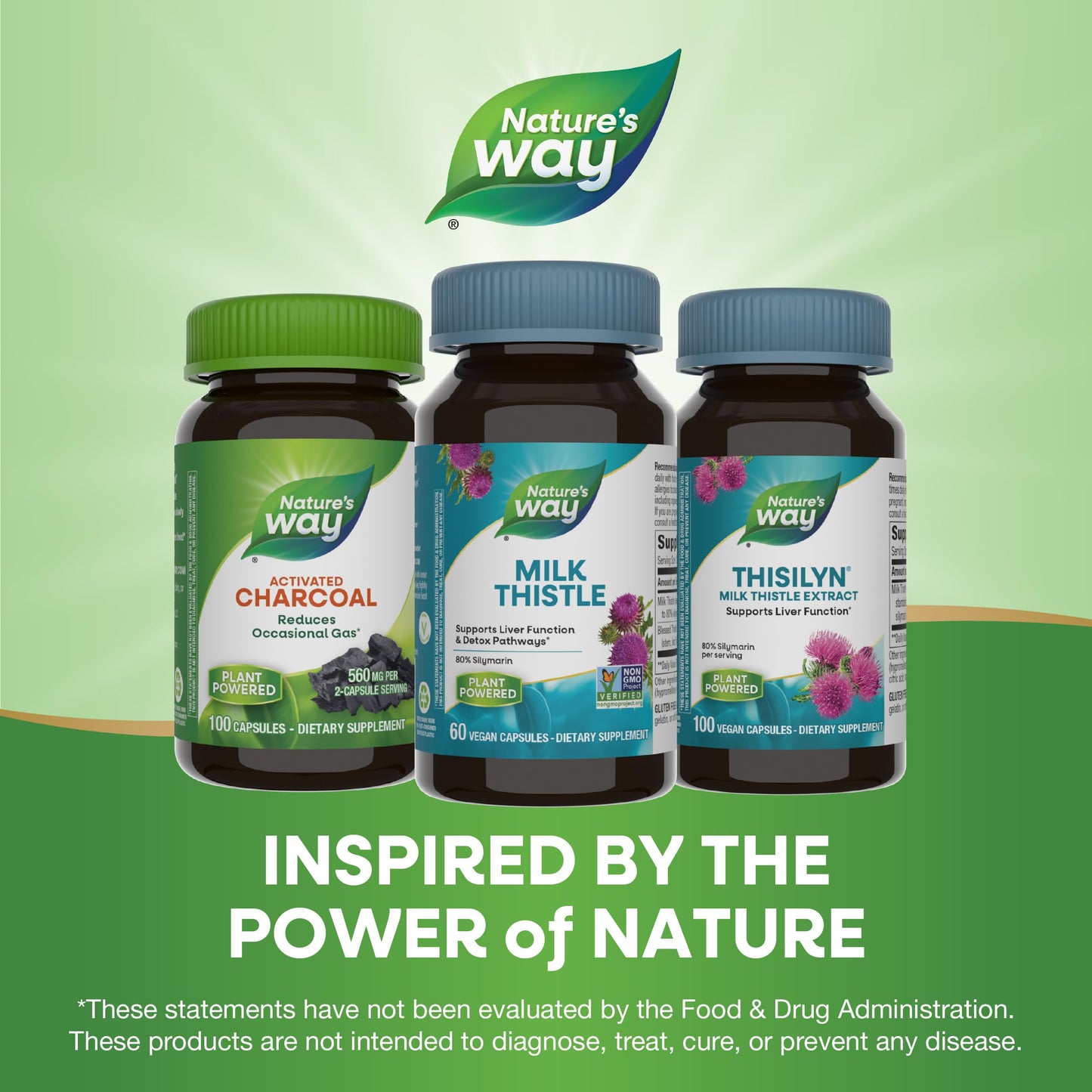 Nature's Way Milk Thistle, Supports Liver Function & Detox Pathways*, 175 mg Milk Thistle Seed Extract Standardized to 80% Silymarin per Serving, Vegan, 60 Capsules