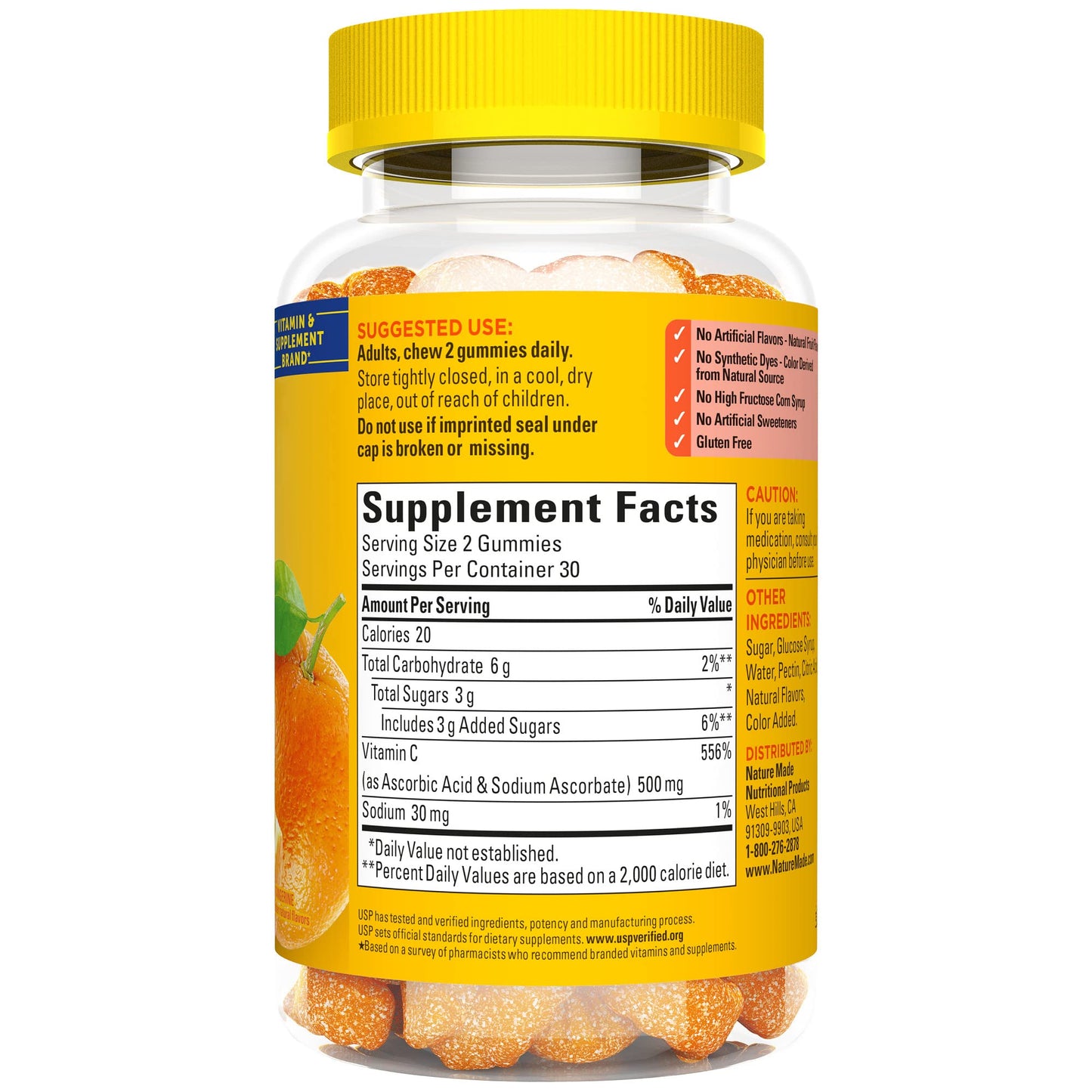 Nature Made Extra Strength Dosage Vitamin C 500 mg per Serving, Dietary Supplement for Immune Support, 60 Gummies, 30 Day Supply (Pack of 2)