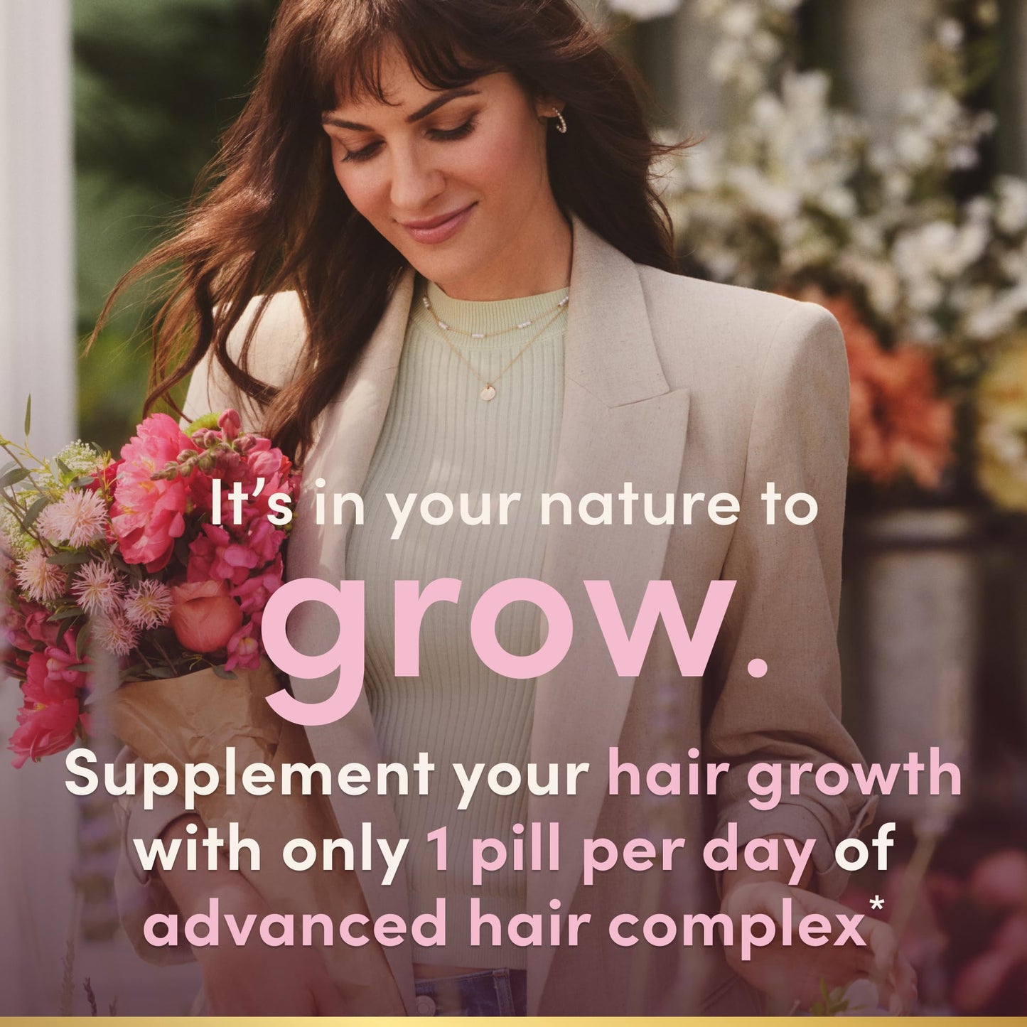 Nature's Bounty Optimal Solutions Hair Growth Supplement, Clinically Shown to Support Thicker, Fuller Hair, With Biotin, Silicon & Arginine, 30 Capsules, One-Month Supply