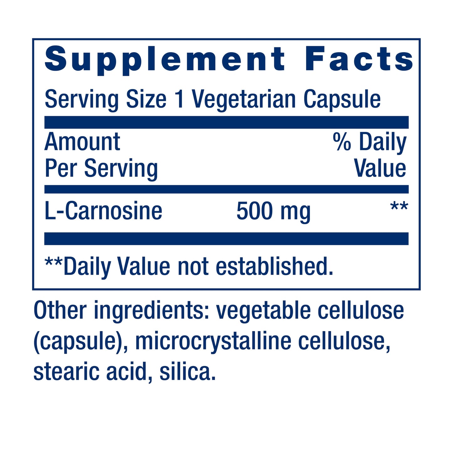 Life Extension Carnosine, Healthy Aging, Exercise Recovery, Gluten-Free, Non-GMO, Vegetarian, 60 Capsules