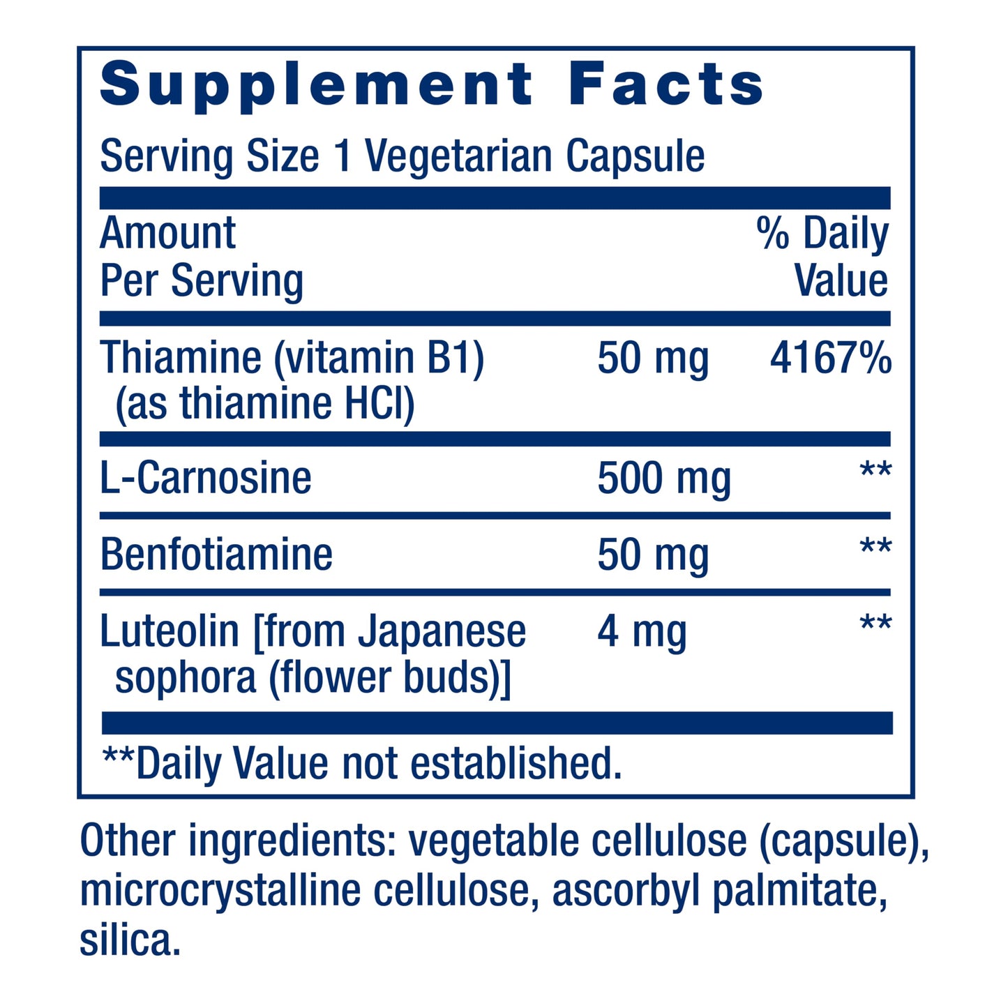 Life Extension Super Carnosine 500mg - For Muscle Recovery - L-Carnosine Supplement with Benfotiamine, Vitamin B1, Luteolin For Healthy Aging - Non-GMO, Gluten-Free - 60 Vegetarian Capsules